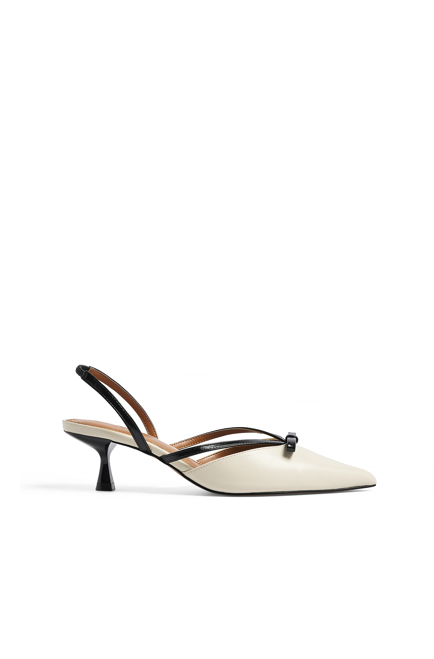 Contrast Strap Kitten Heels Offwhite | NA-KD display picture 1