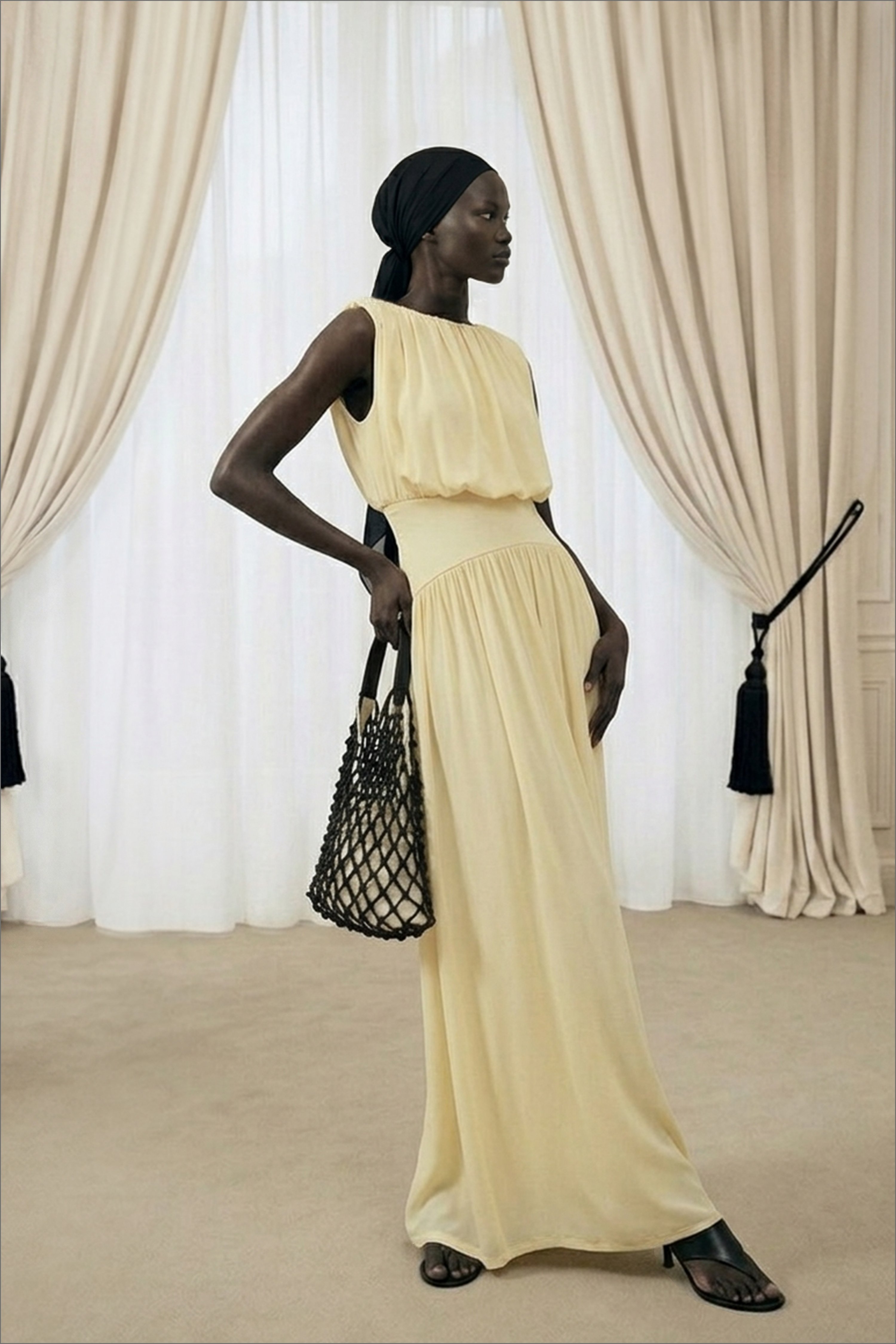 Contrast Waist Maxi Dress - Wedding Guest Dresses - Yellow - XS - NA-KD / NAKD