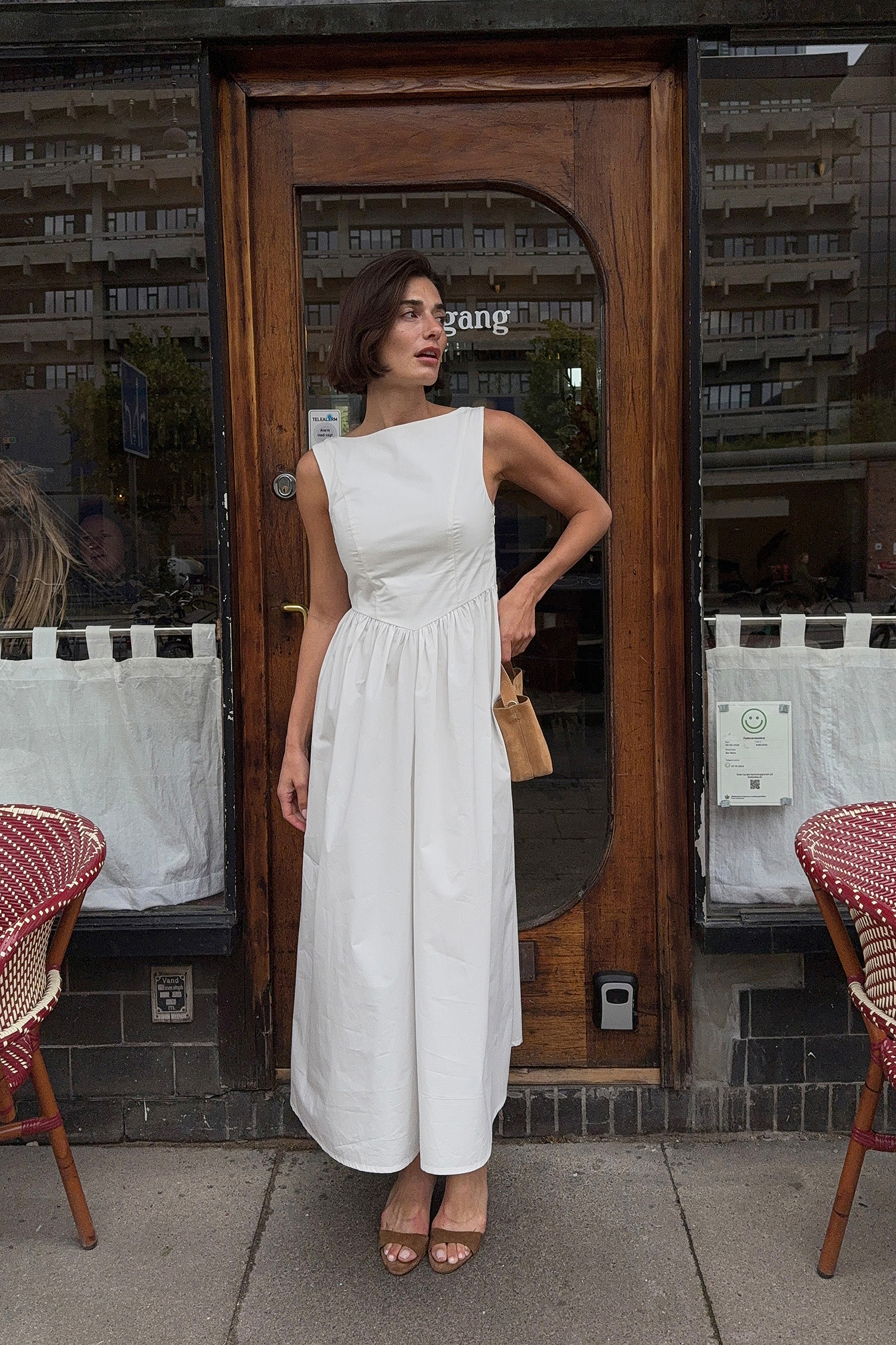 Cotton Boat Neck Midi Dress White | NA-KD Cotton Boat Neck Midi Dress White | NA-KD