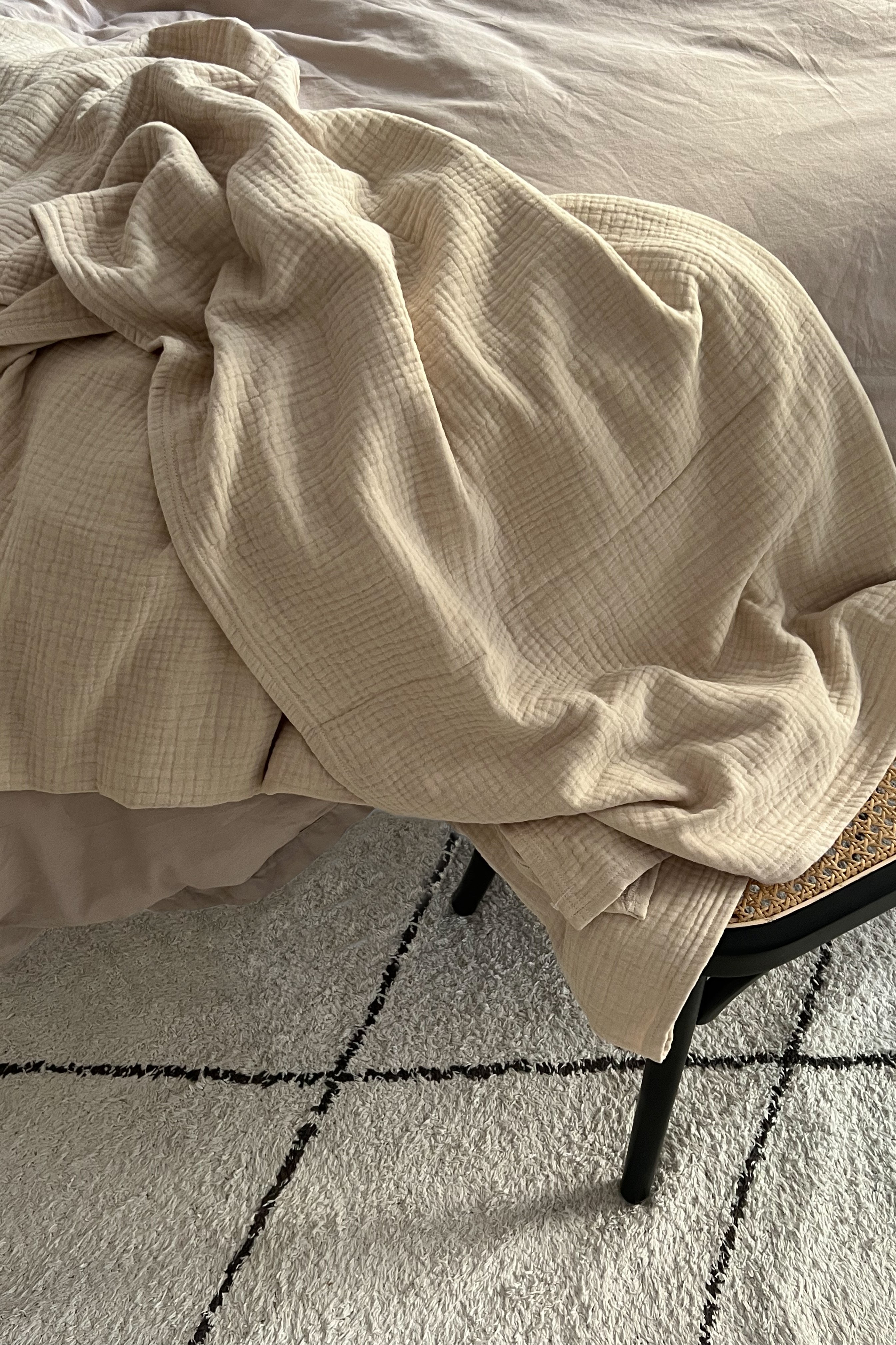 Cotton Gauze Throw Beige NAKD