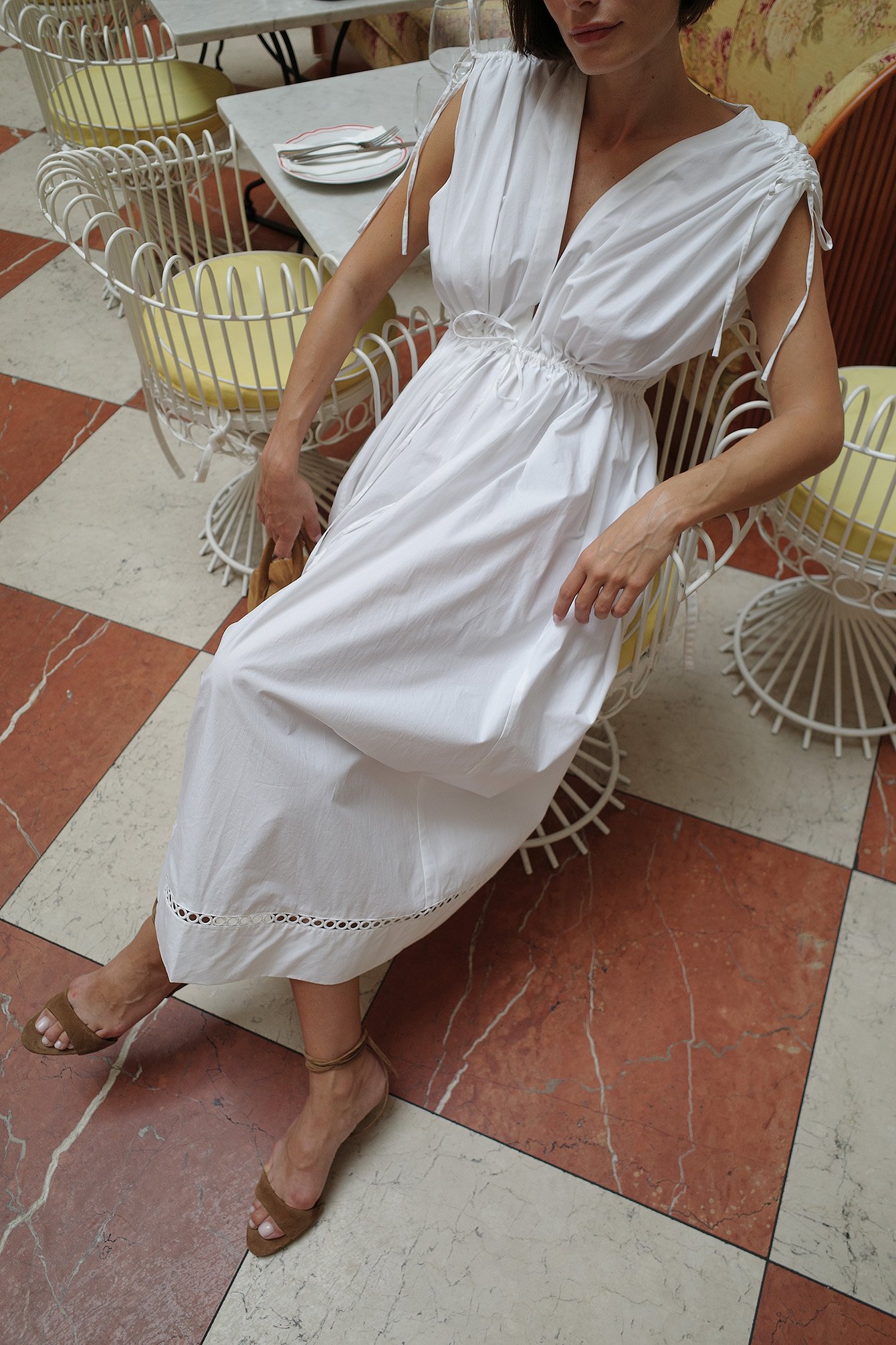 Cotton Lace Insert Midi Dress White | NA-KD Cotton Lace Insert Midi Dress White | NA-KD