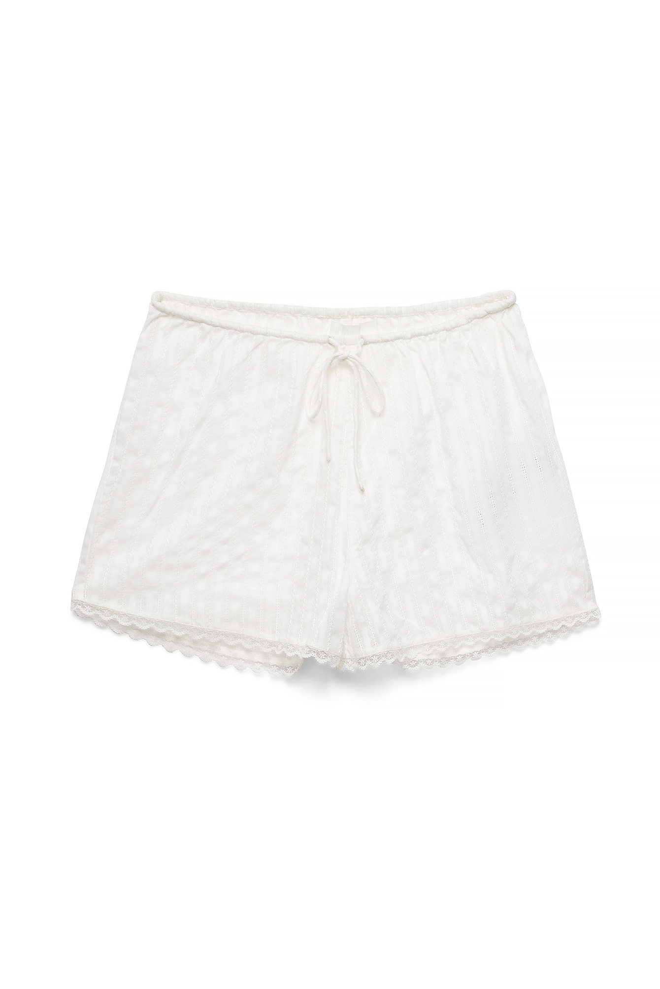 White Cotton Mini Shorts