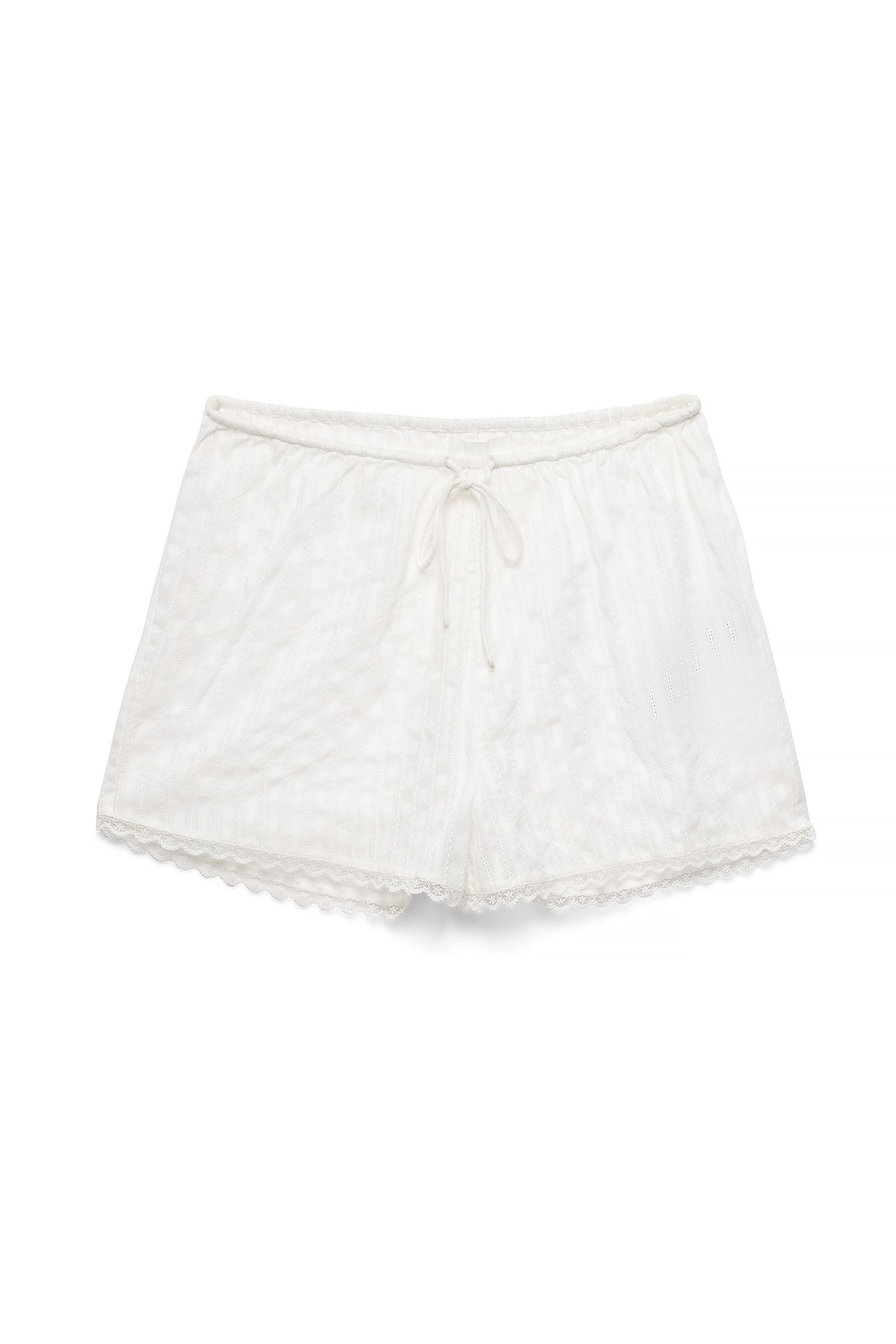 White Cotton Mini Shorts