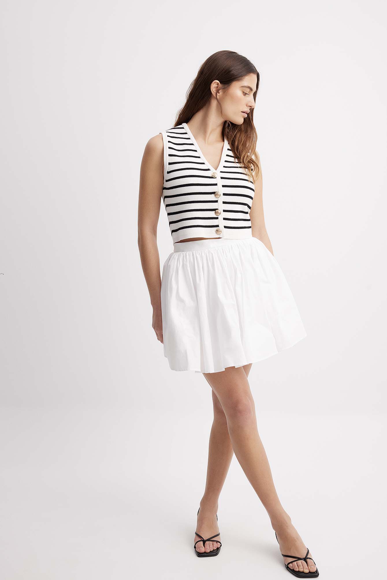 Cass Dimicco x NA-KD Jupe courte en coton - Mini jupes - Blanc - EU 38 - NA-KD / NAKD