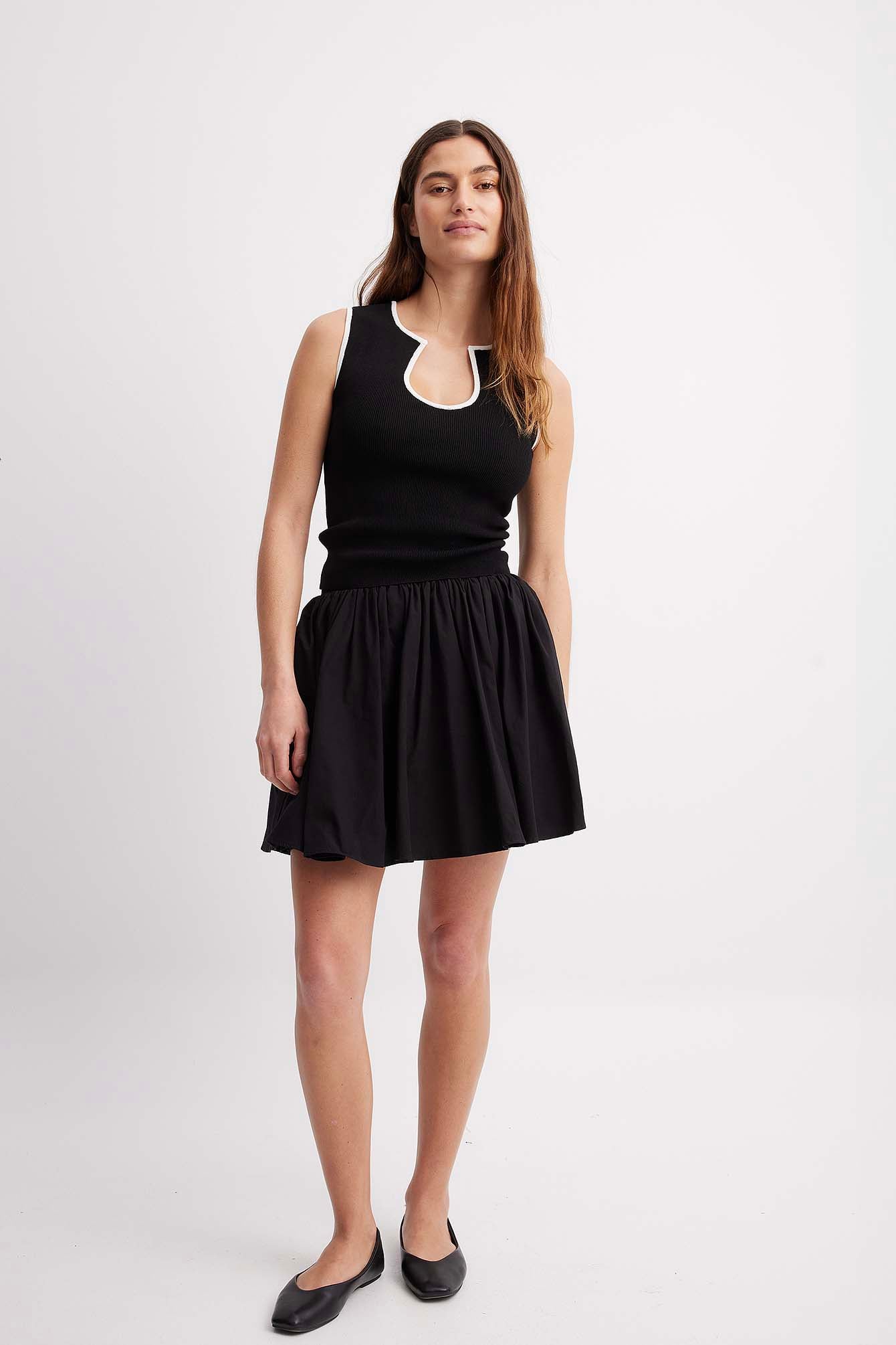 Cotton Mini Skirt Black NA-KD - Main Image