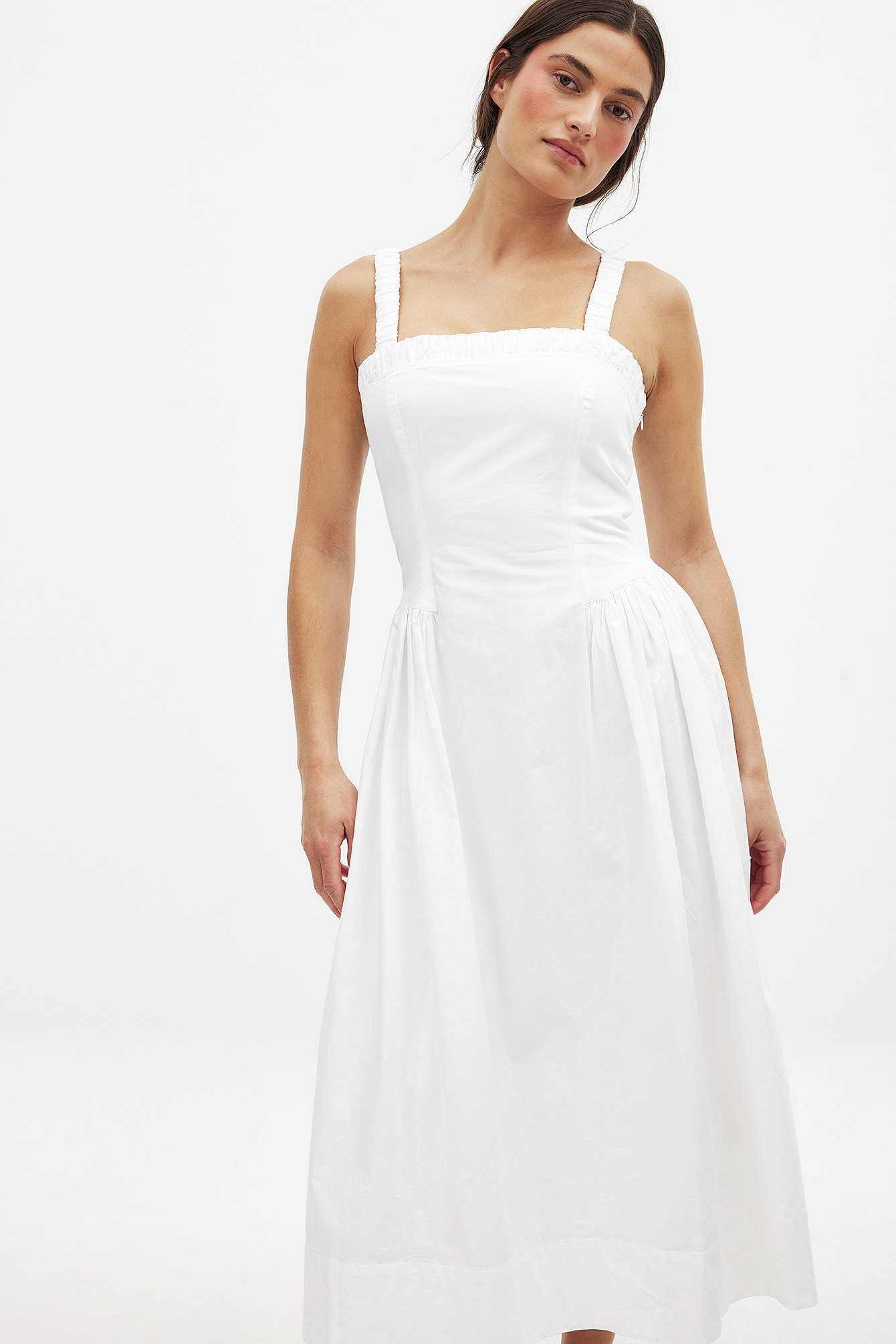 tie shoulder cotton dress Boho Cotton Tie Shoulder Withe Lace Trim Maxi Dress,maternity for Photoshoot Maxi Dress,summer Cotton Cream V Neck Maxi Dress,resort Wear