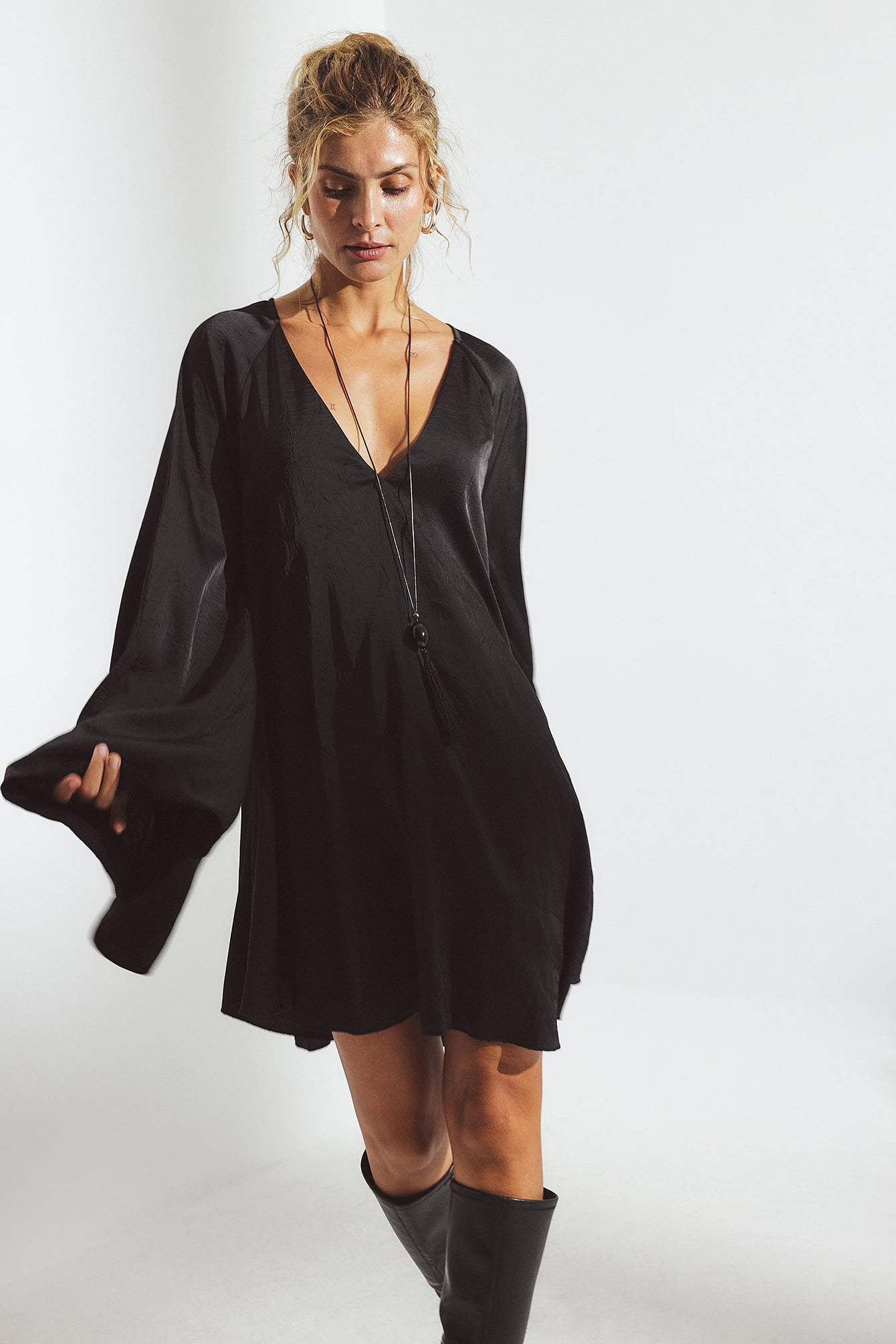 Mango jurk met open rug zwart | wehkamp