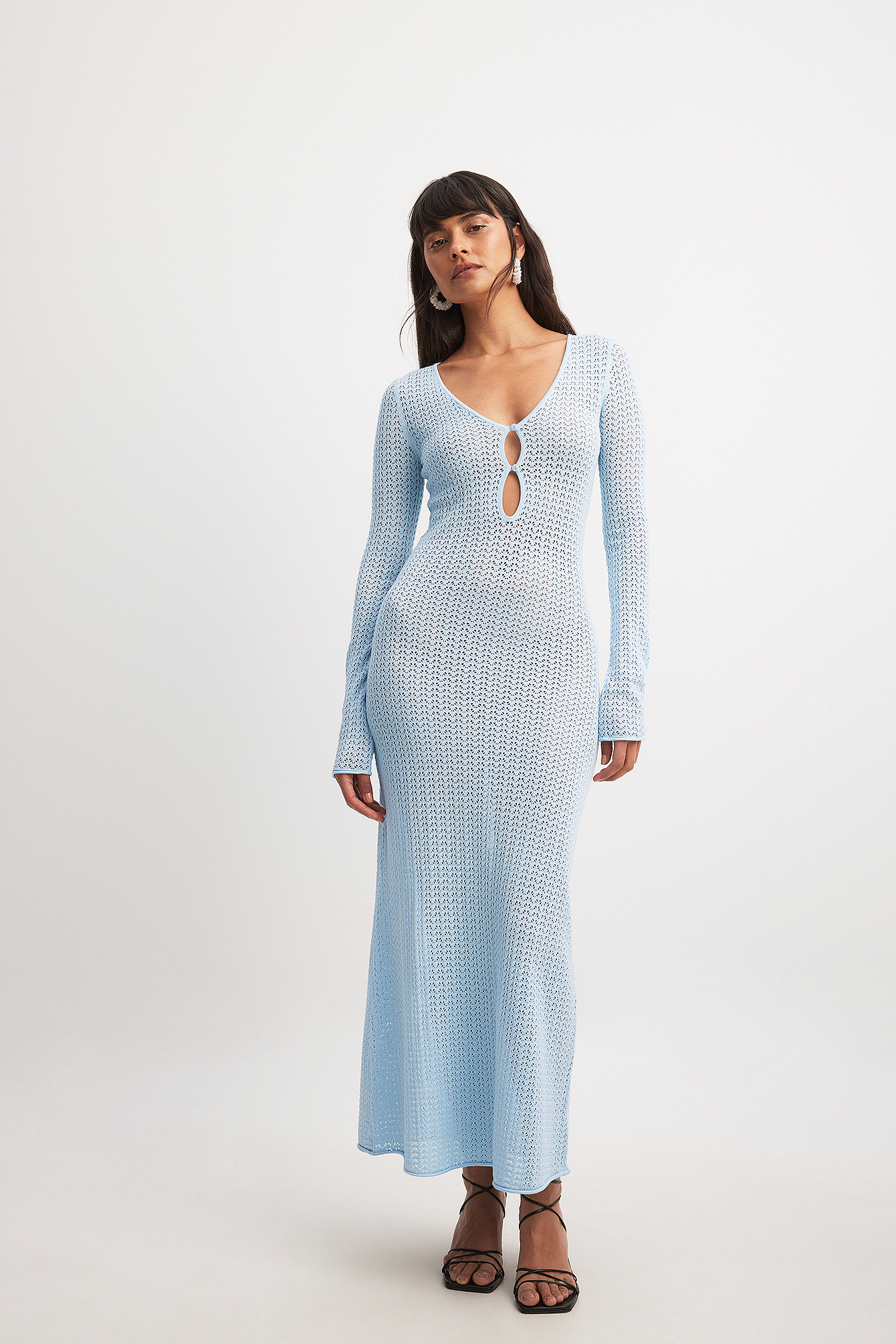 Crochet Knitted Dress Blue | NA-KD Crochet Knitted Dress Blue | NA-KD