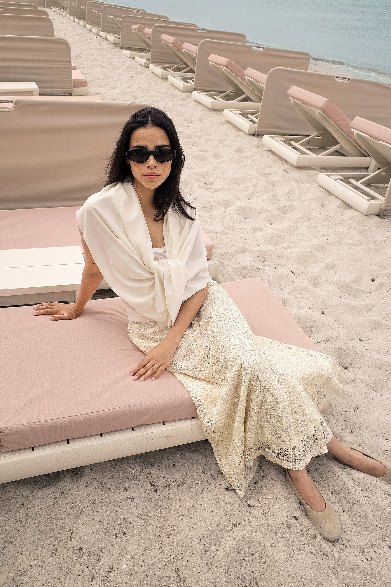 NA-KD Jupe longue en maille crochée - Jupes longues - Beige - S (EU 34-36) - NA-KD / NAKD