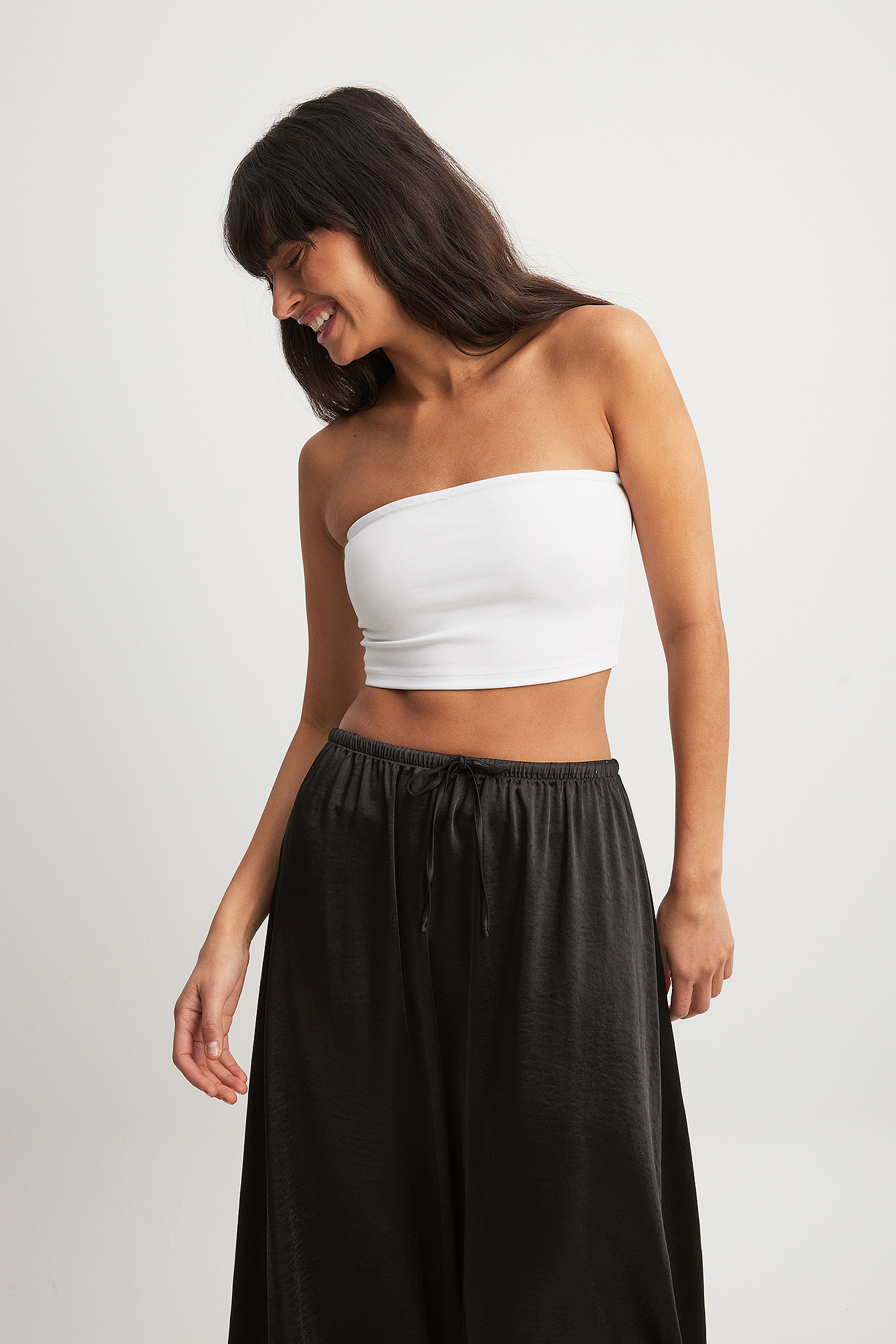 NA-KD Basic Top bandeau cortado - Tops de verano - White - XX-Large - NA-KD / NAKD