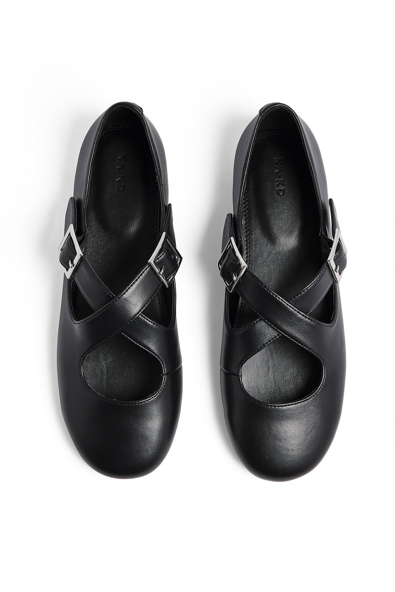 NA-KD Cross Strap Ballerina - Lave sko - Sort - EU 36 - NA-KD / NAKD