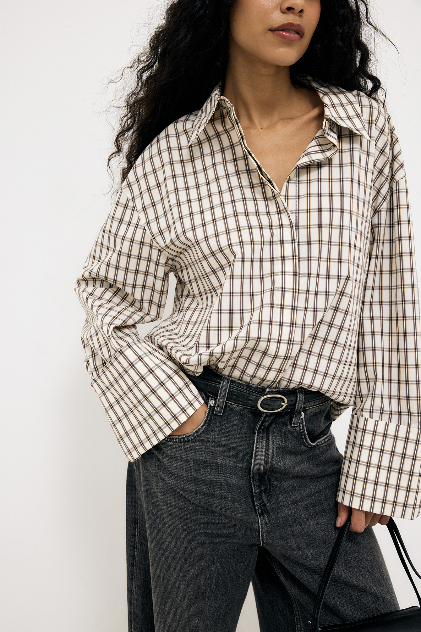 Cuff Detail Oversized Cotton Shirt - Camisas - Checkered - S - NA-KD / NAKD