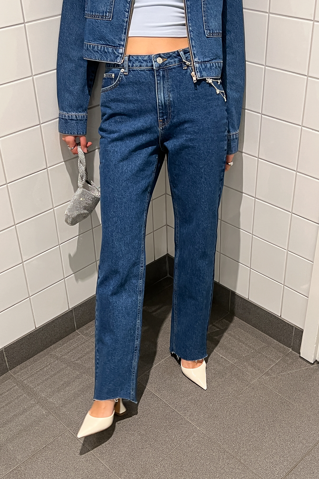 Curved Hem Denim Blue | na-kd.com