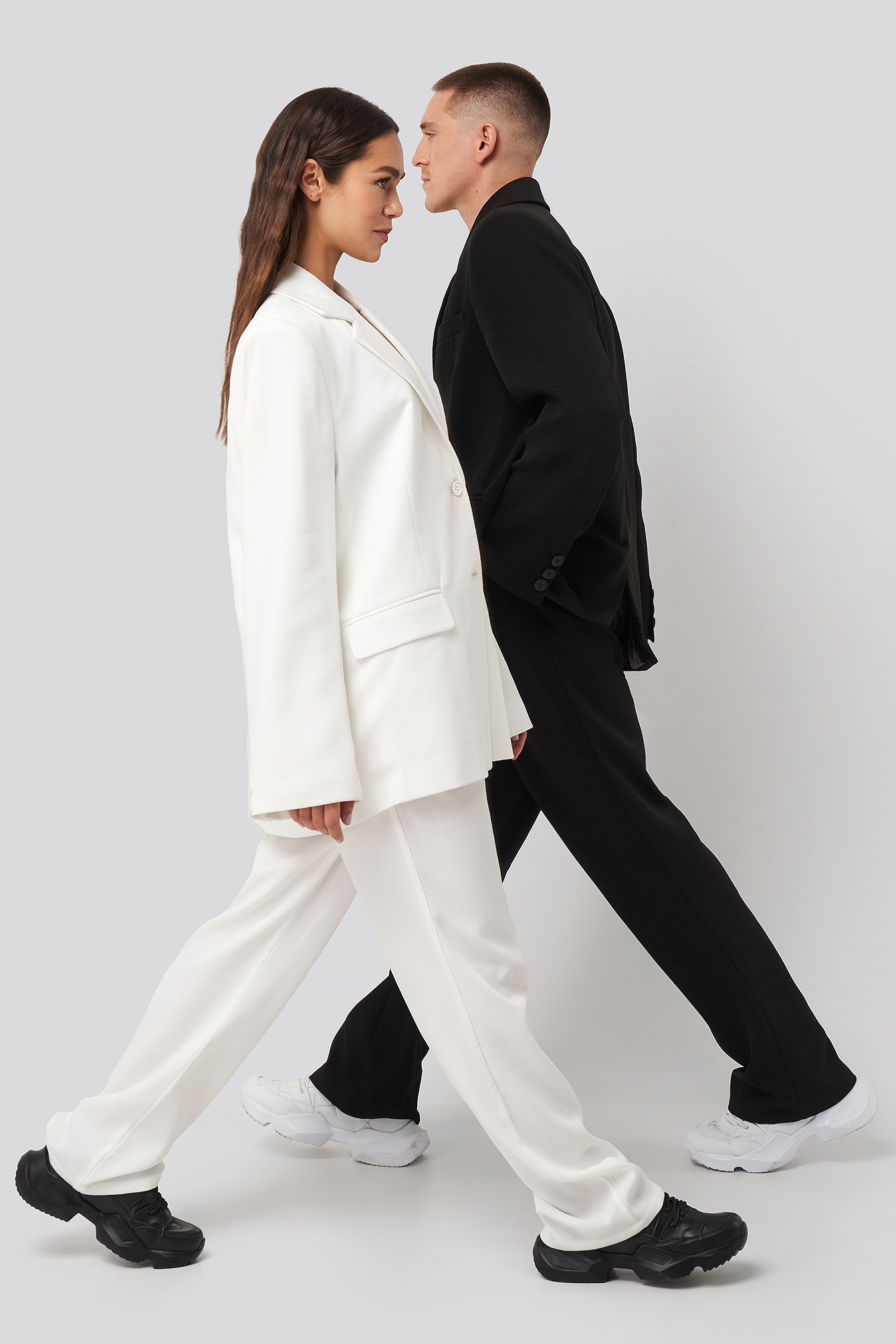 Assymmetric Closure Pants White