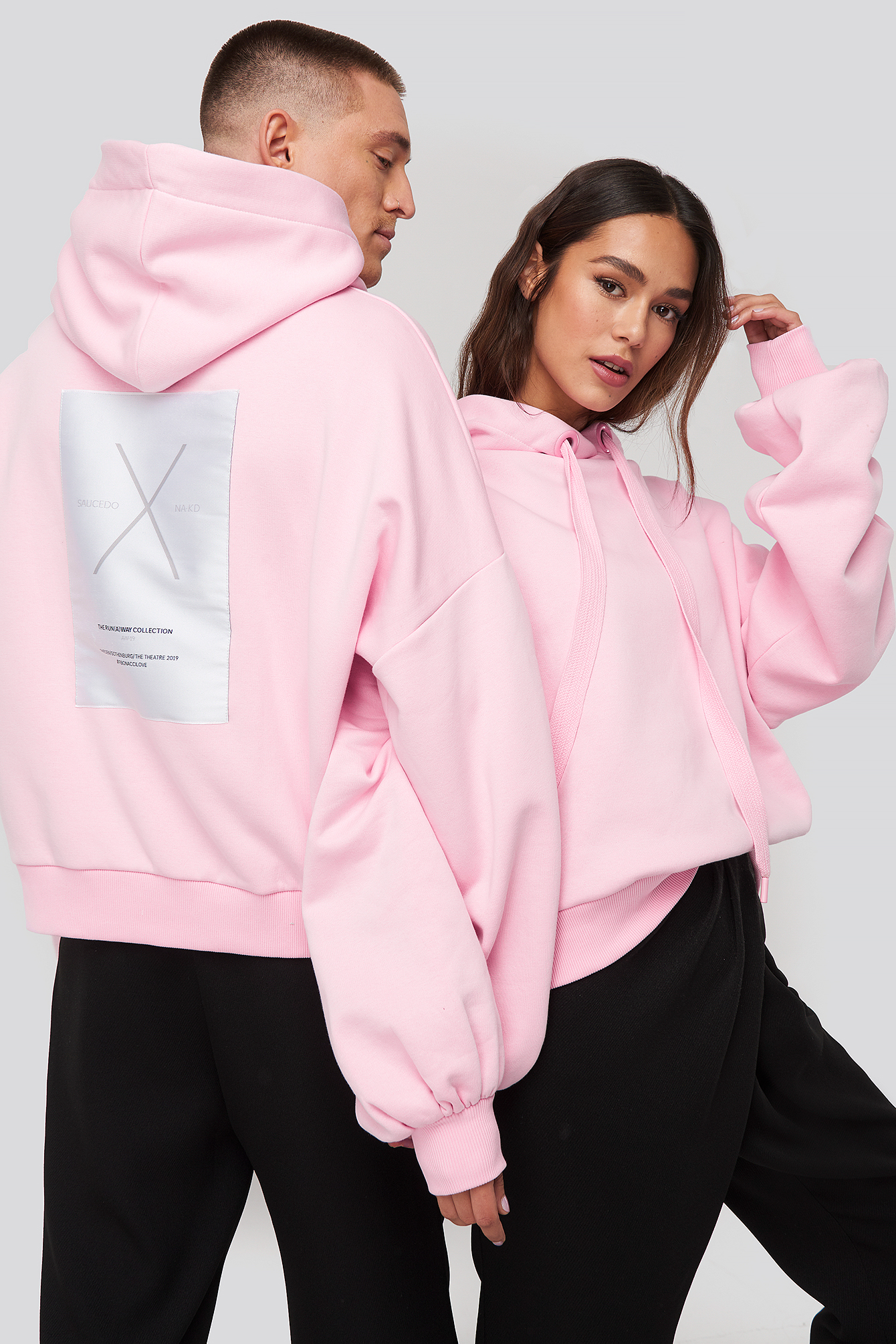 Dropped Shoulder Oversized Hoodie Rosa NAKD