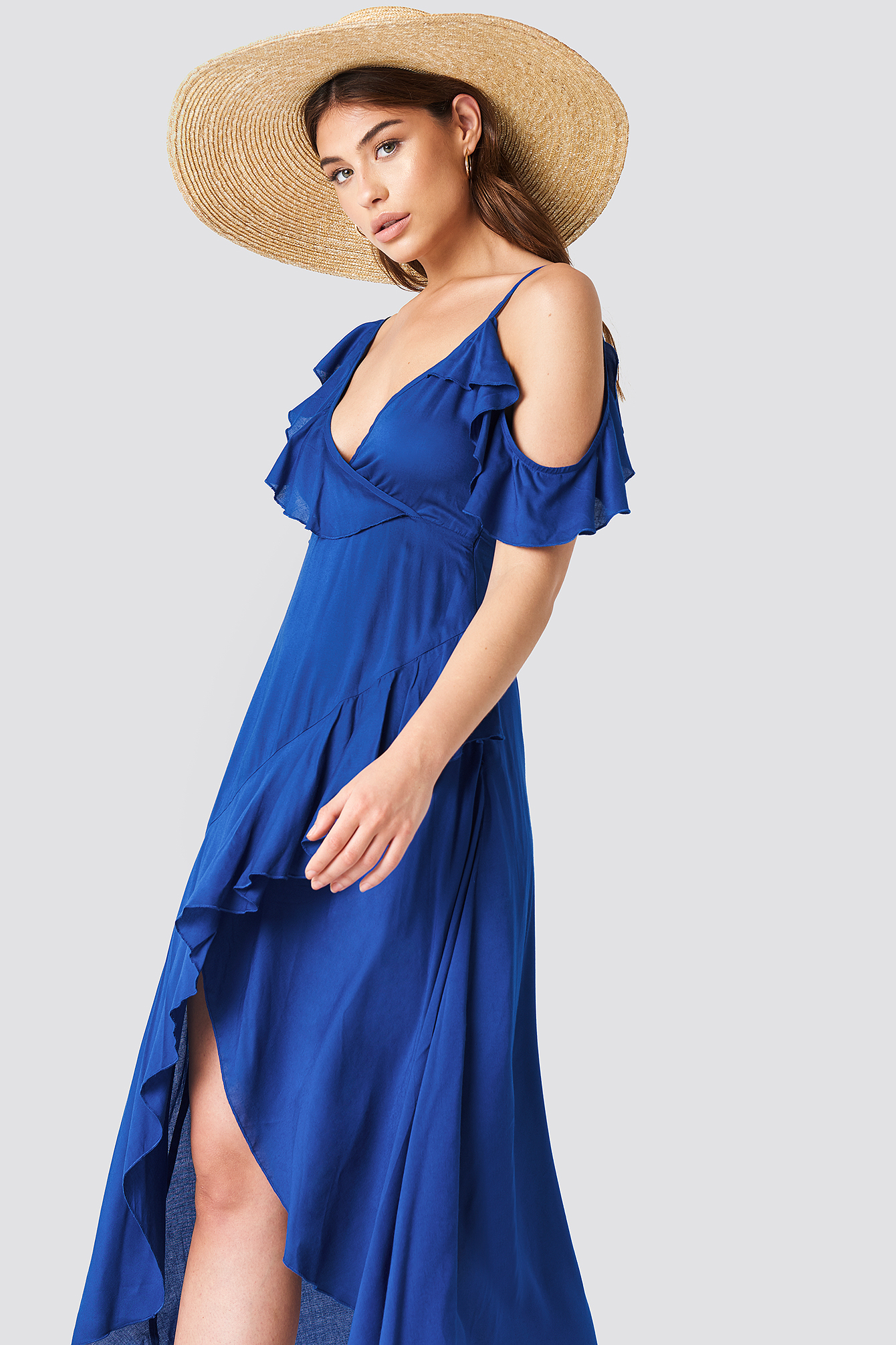 One Shoulder Frill Dress Blue NA KD one-shoulder-frill-dress-blue-na-kd