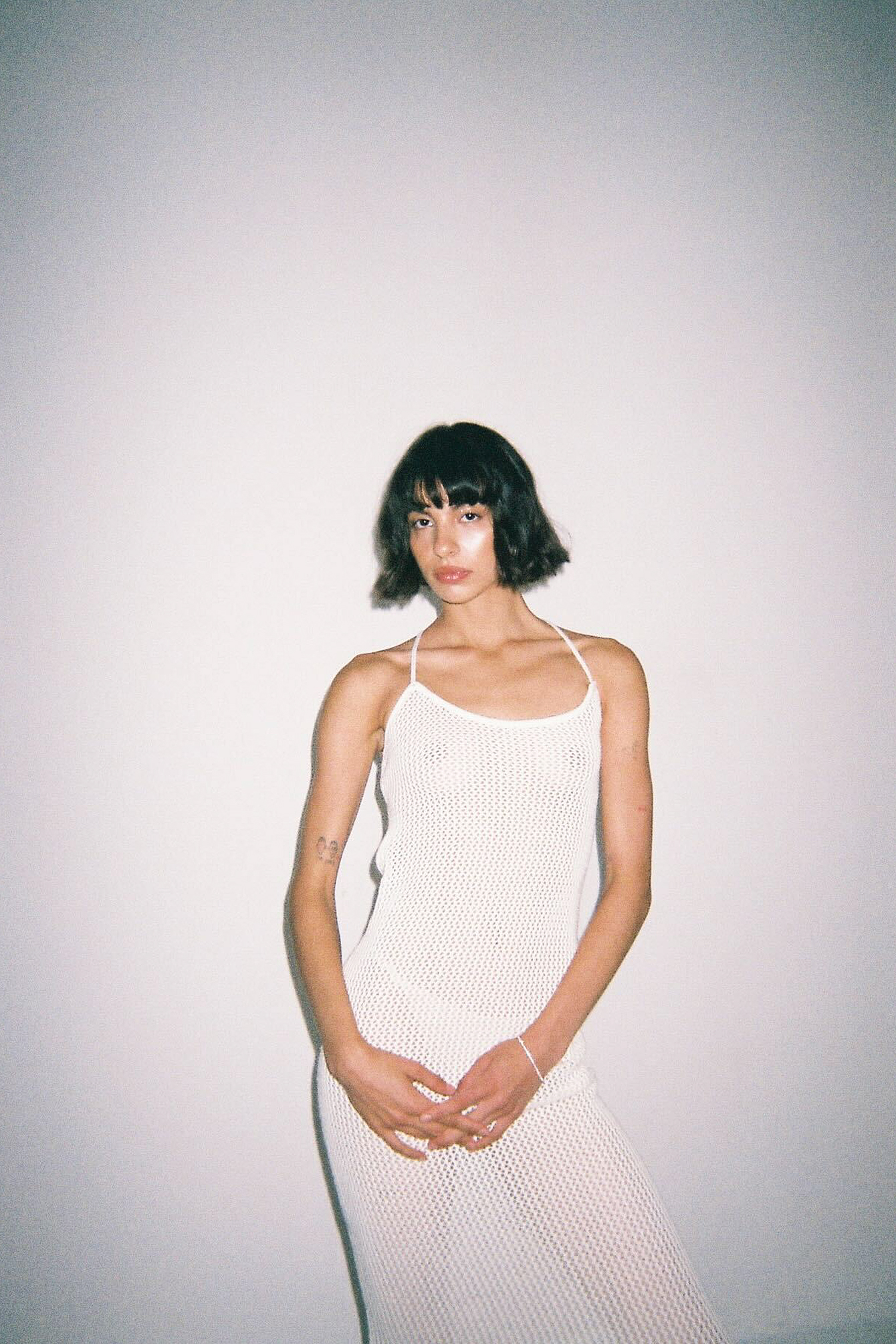 Deep Back Crochet Dress White | na-kd.com