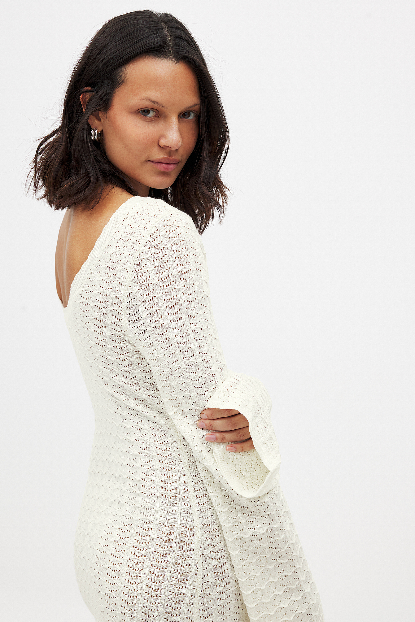 nakd wide sleeve knitted maxi dress Wide Sleeve Knitted Maxi Dress Multicolor