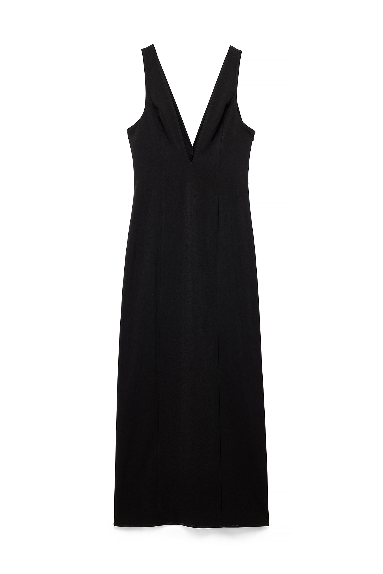 Black Deep V-neck Maxi Dress