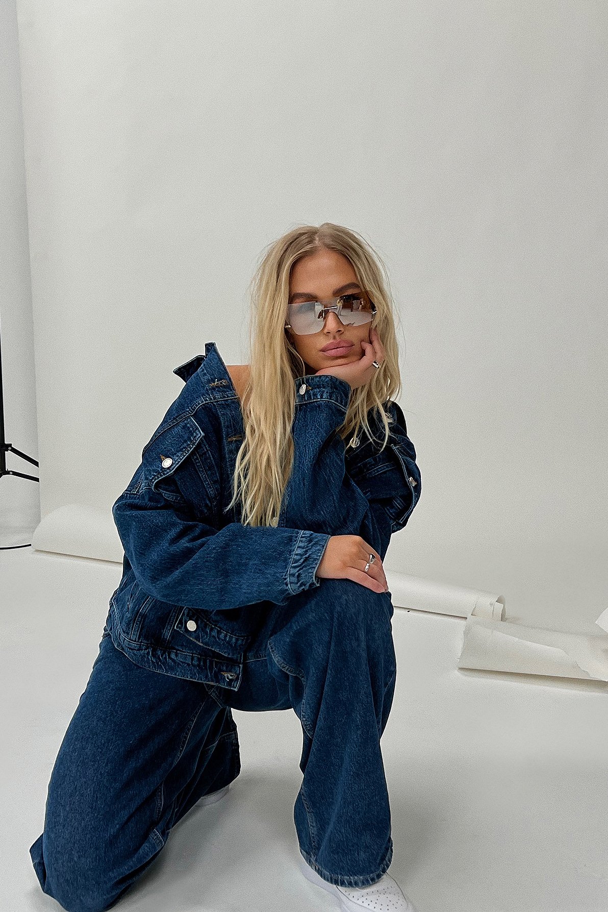 Denim Oversized Jacket Blue NA-KD - Main Image