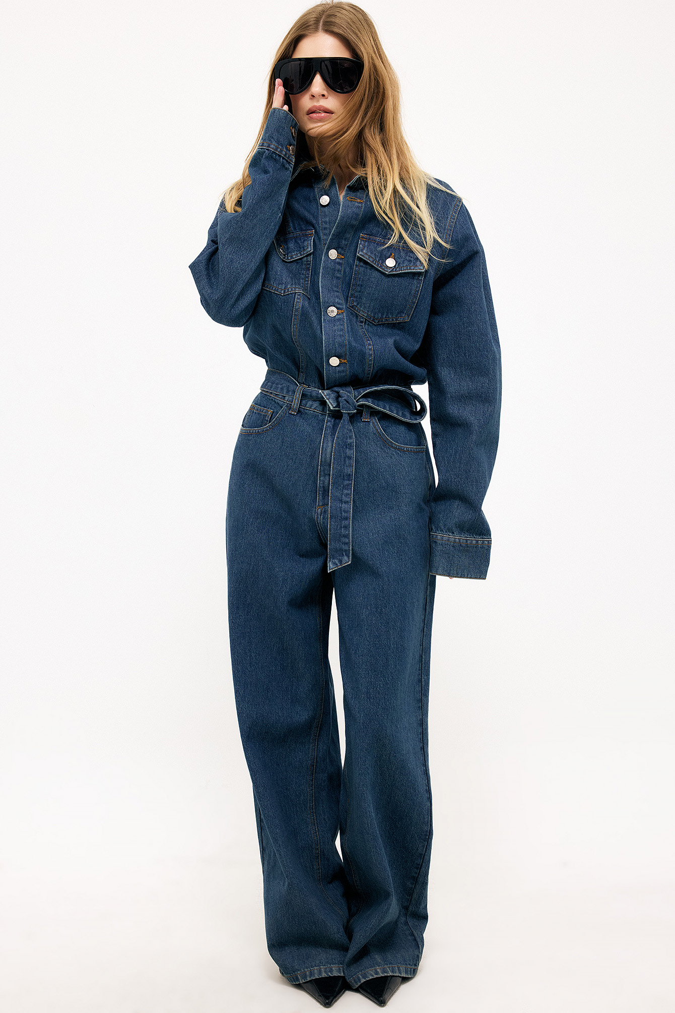 Denim Oversized Jumpsuit Blue | NA-KD