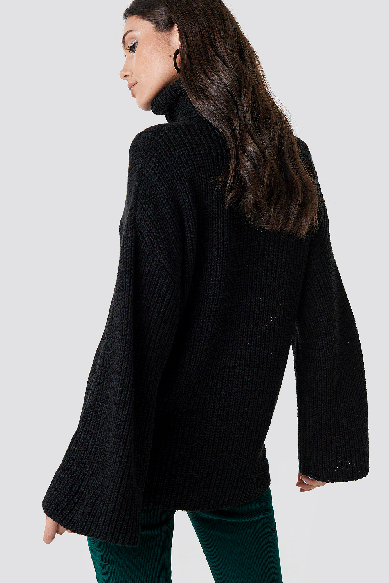 Black Cozy Polo Knit Sweater