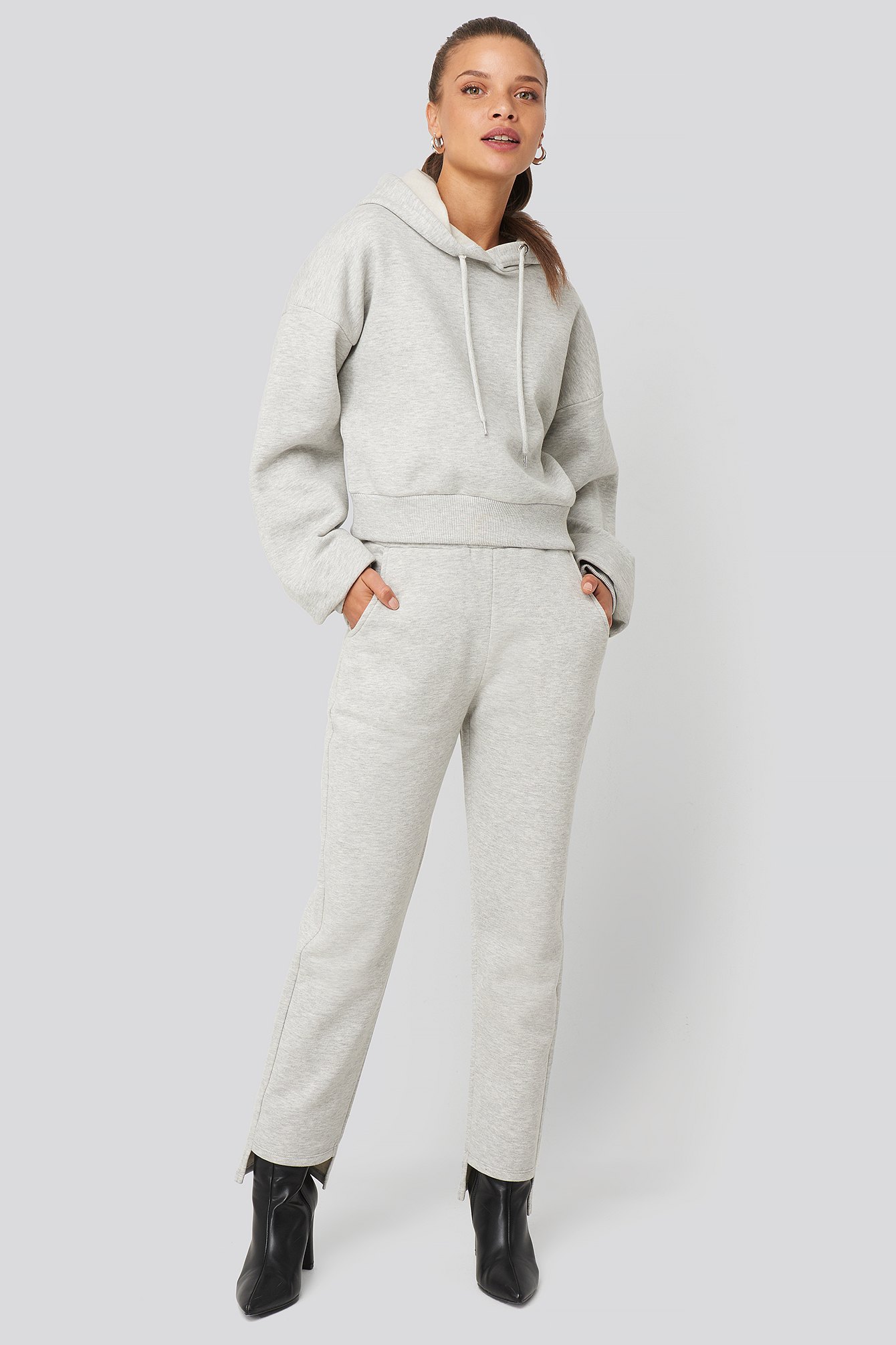Elastic Waist Sweatpants Grey