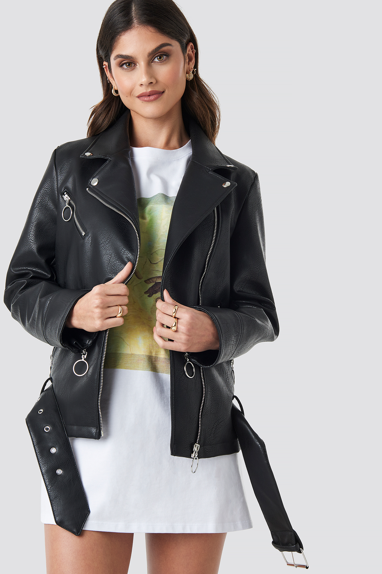 oversized faux leather jacket