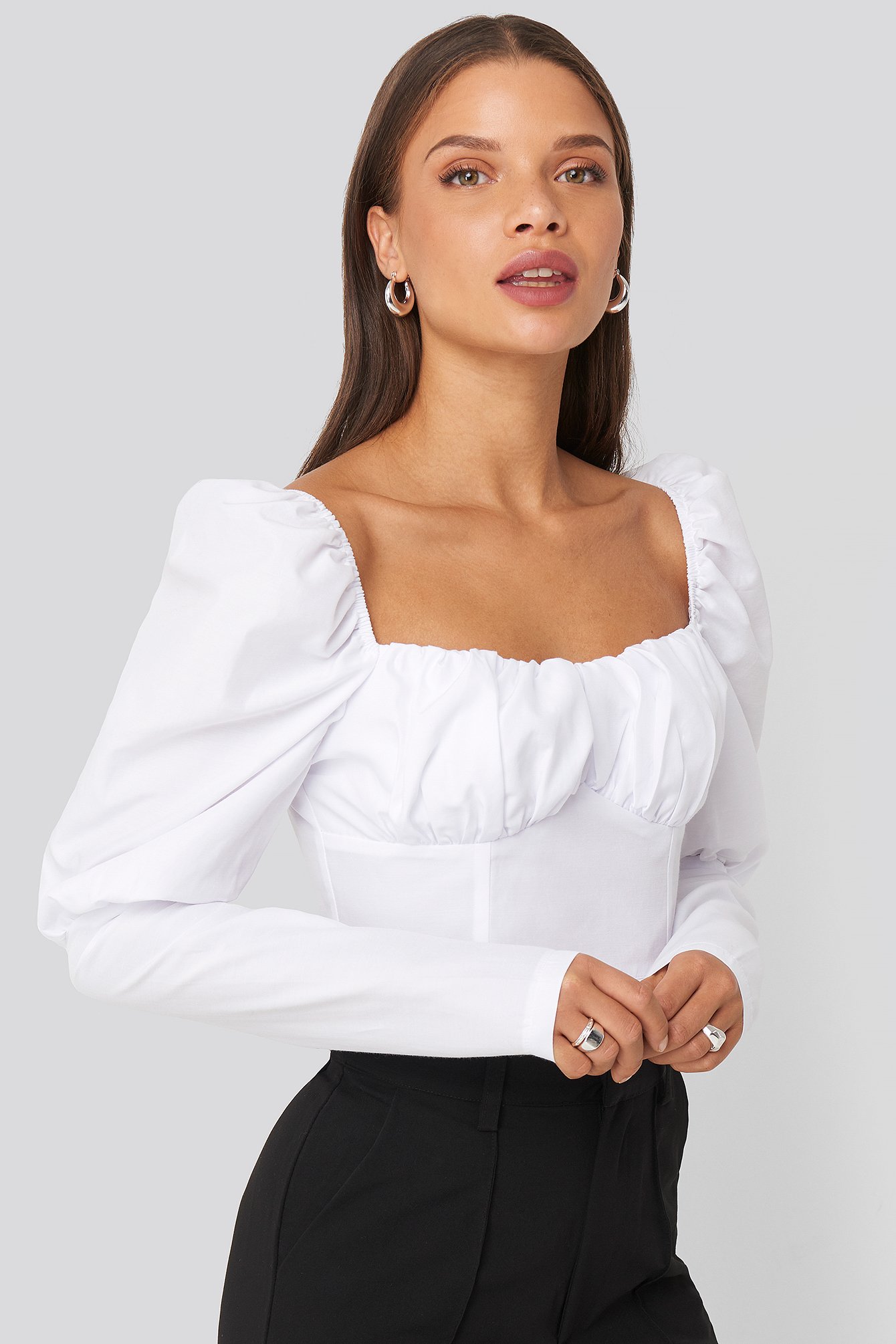 Square neck with puff sleeves Clearance