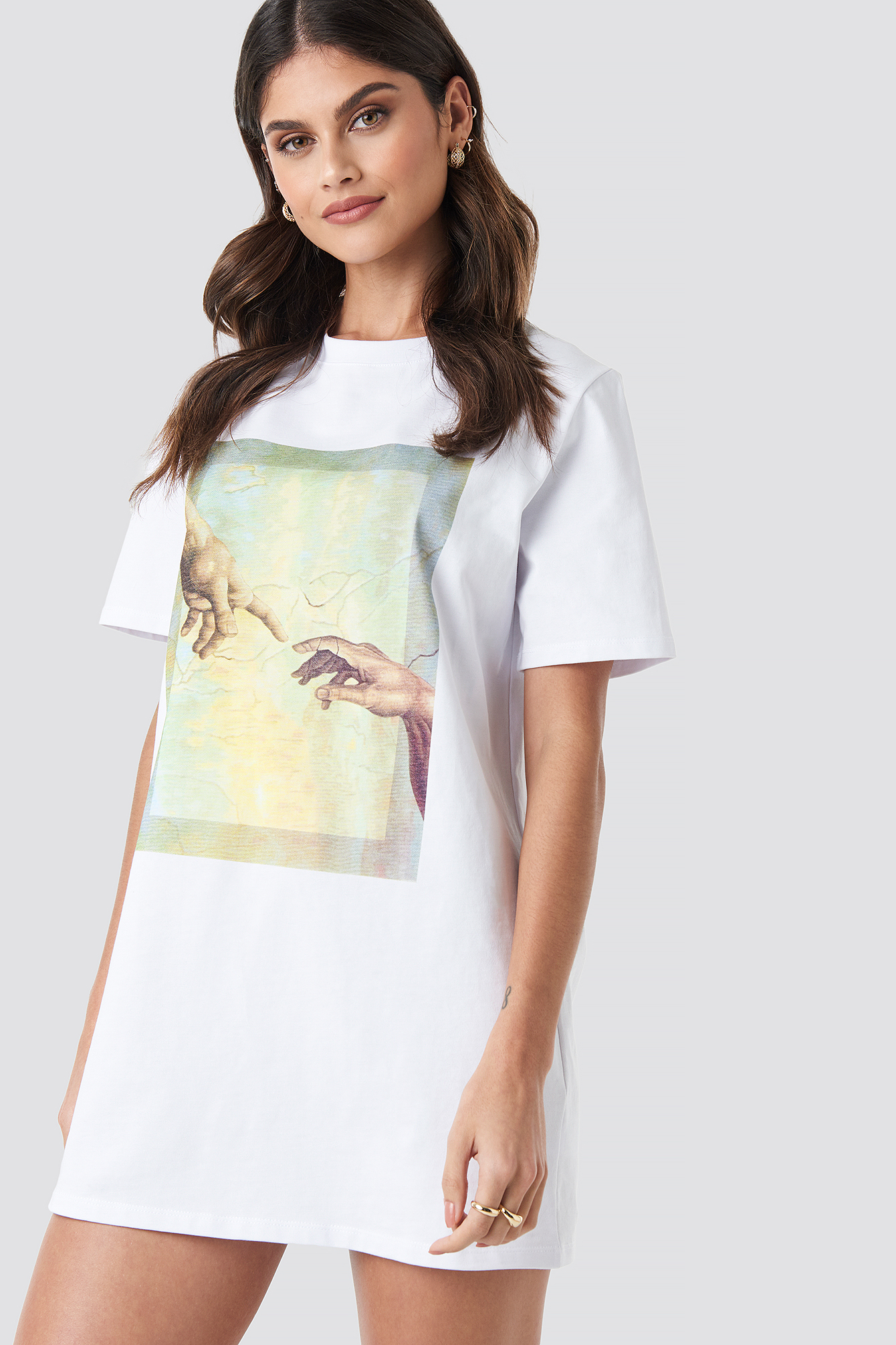 T Shirt Dress White Na Kd Com