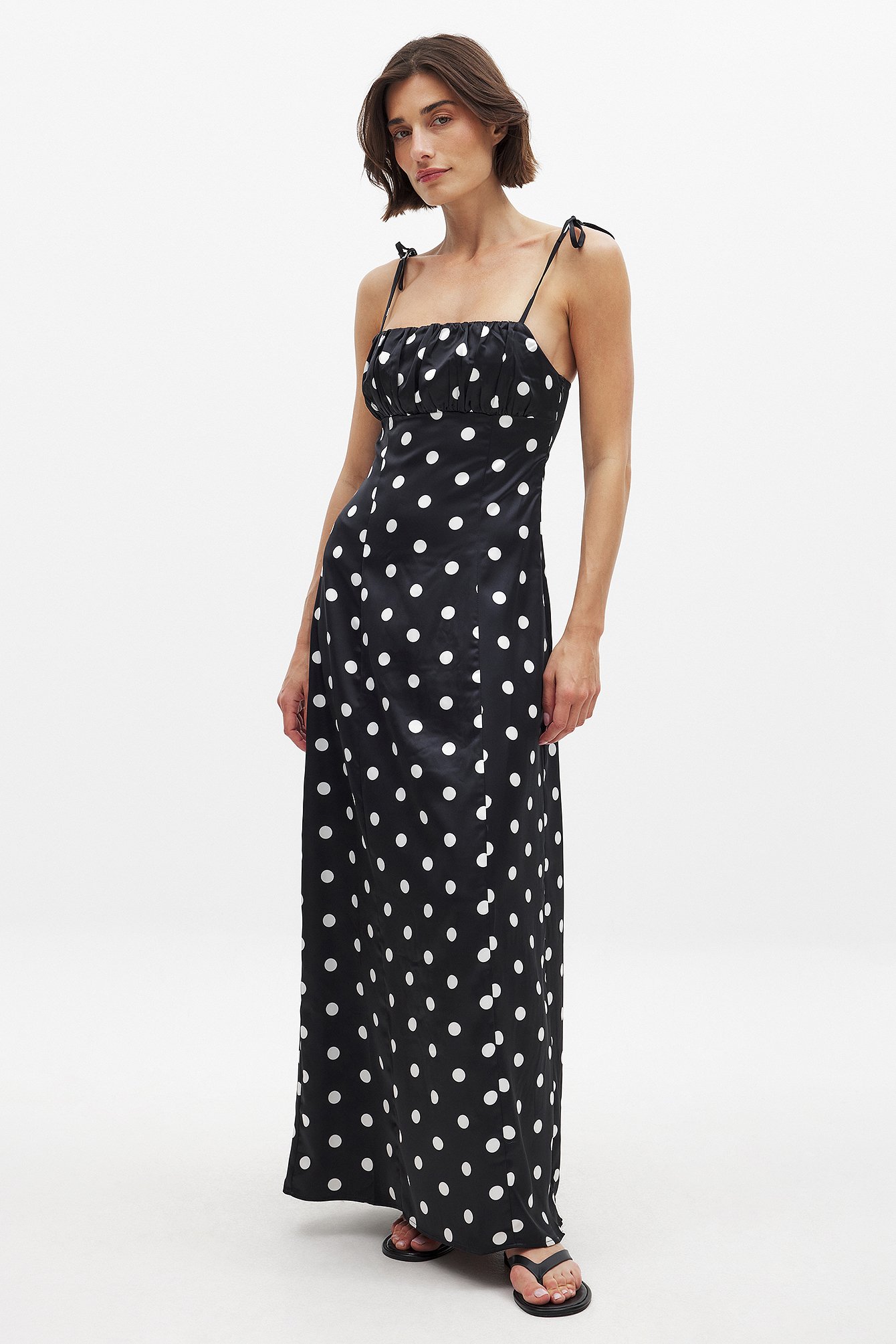 Linn Eklund x NA-KD Robe nuisette longue à pois - Robes à Pois - Dotted - EU 38 - NA-KD / NAKD