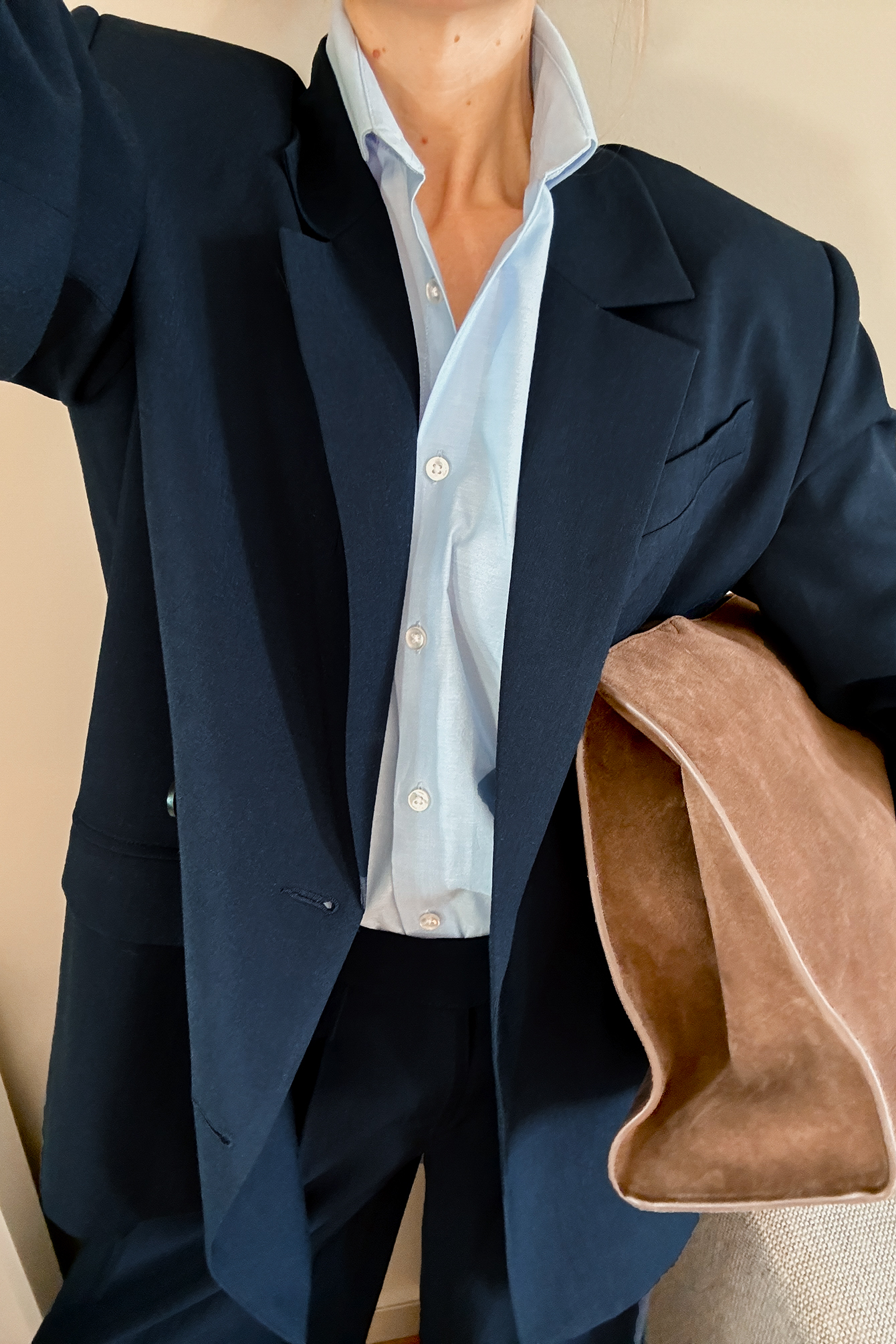 NA-KD Oversized double-breasted blazer - Getailleerde blazers - Marineblauw - EU 32 - NA-KD / NAKD