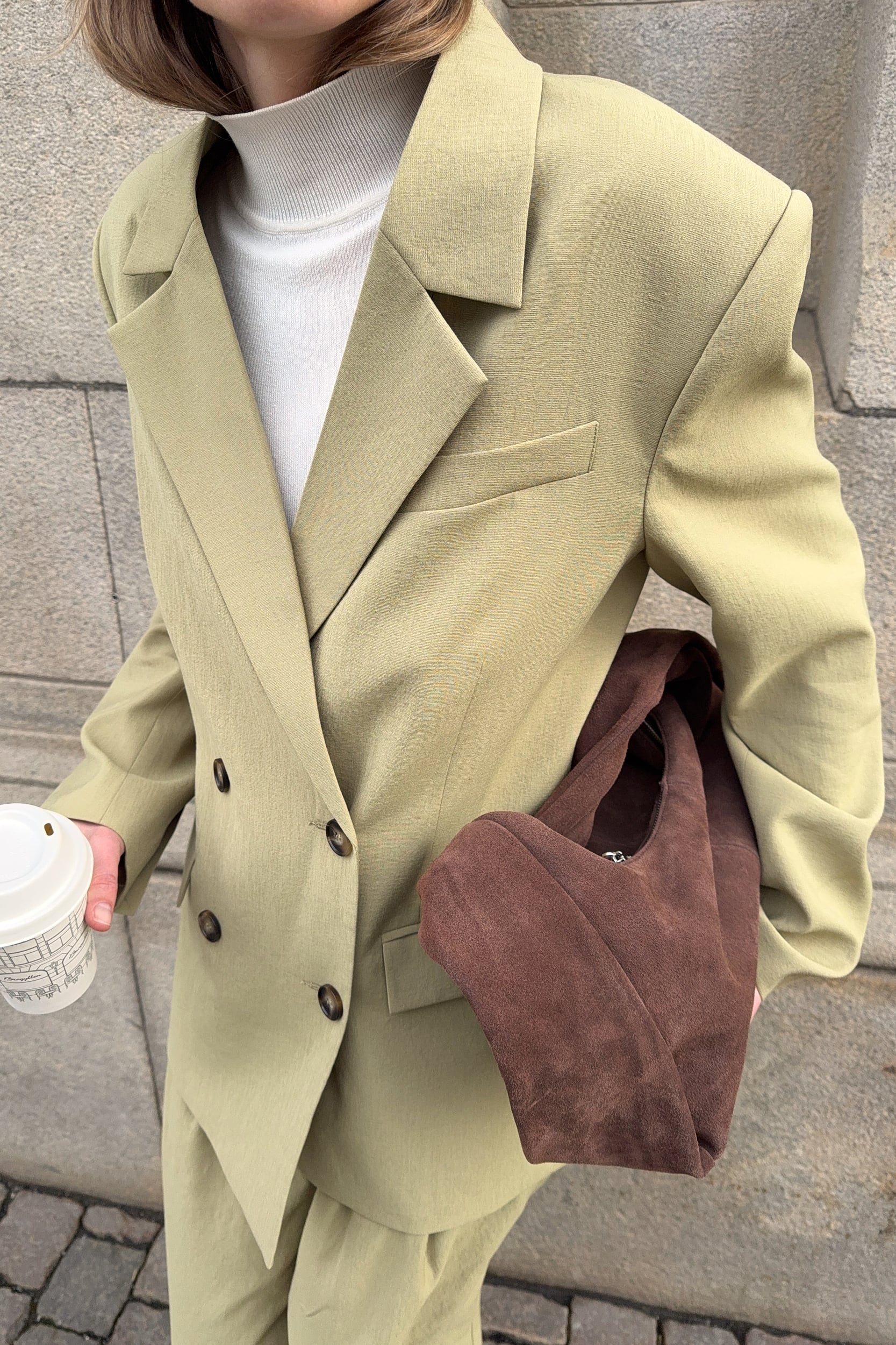 Double Breasted Oversized Blazer - Tailored Blazers - Green - EU 32 - NA-KD / NAKD