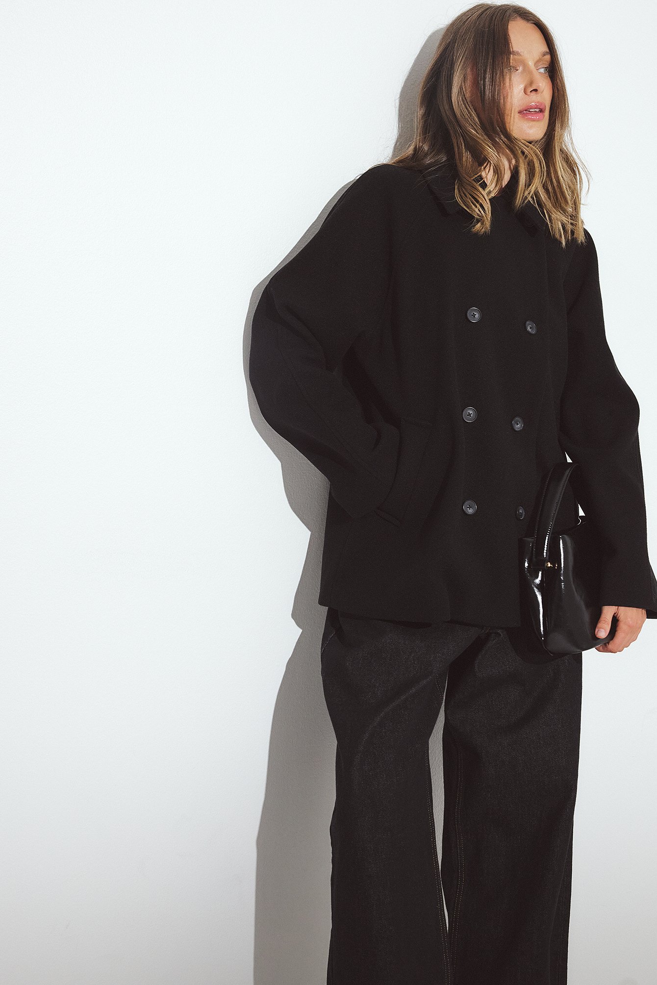 Double Breasted Short Coat Black | NA-KD