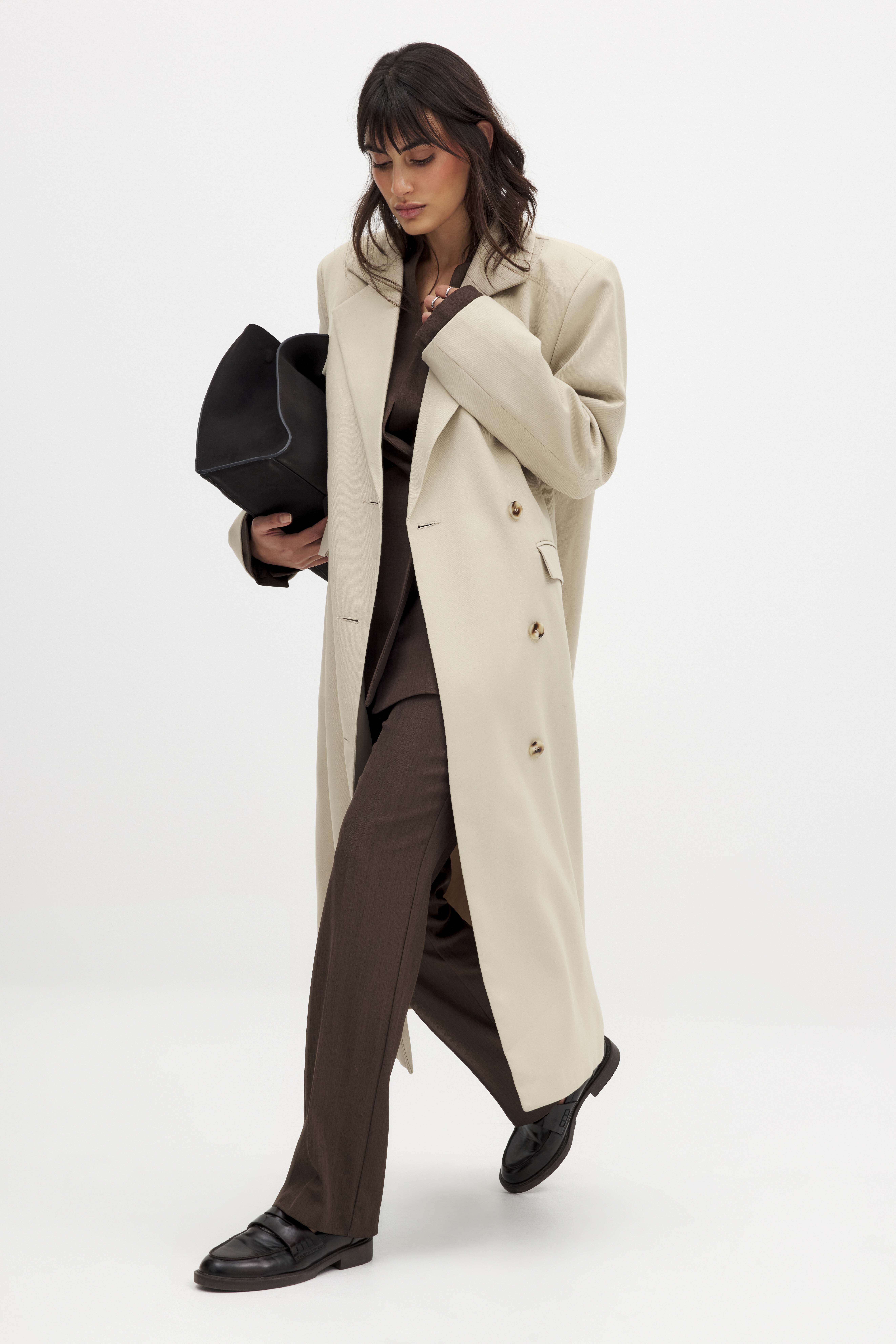 NA-KD Double Breasted Trenchcoat - Trenchcoats - Beige - EU 34 - NA-KD / NAKD