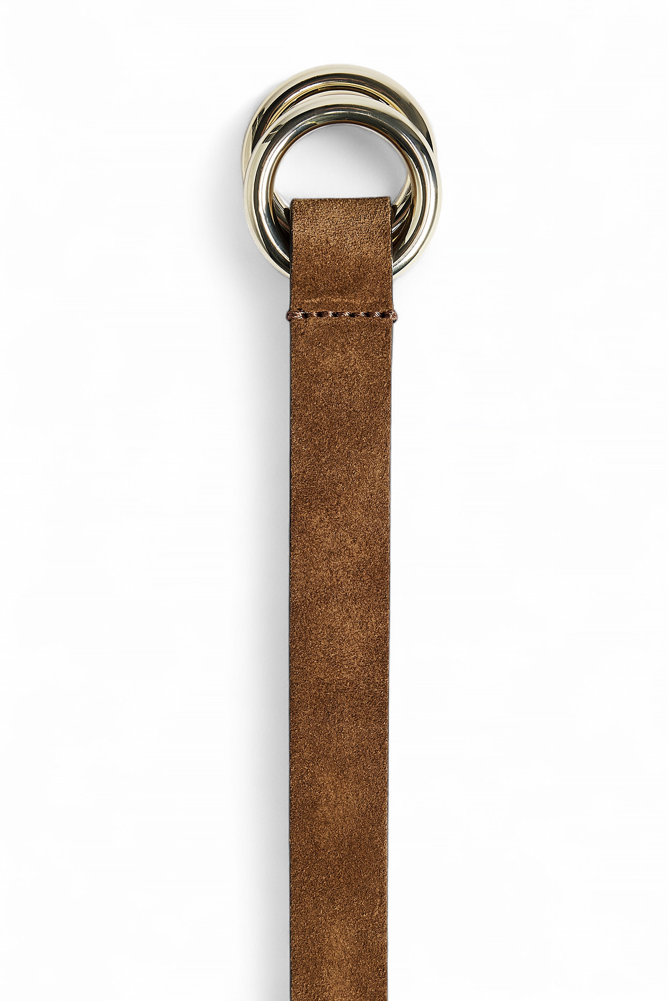 Double Buckle Suede Belt - Belts - Brown - XS / S - NA-KD / NAKD
