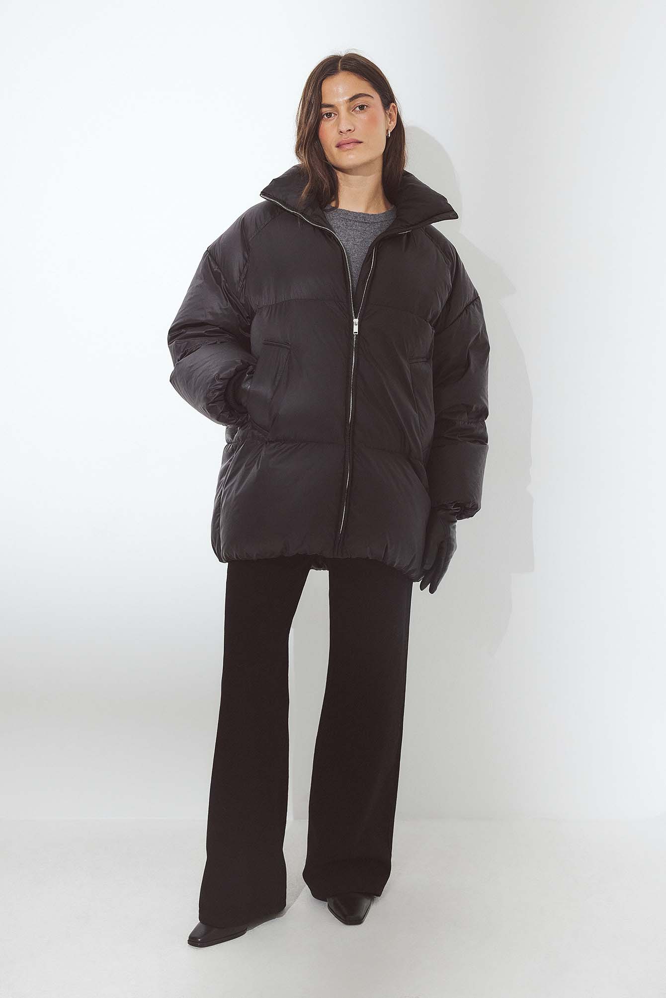 Premium Selection Oversized Vadderad Dunjacka - Pufferjackor - Svart - EU 44 - NA-KD / NAKD