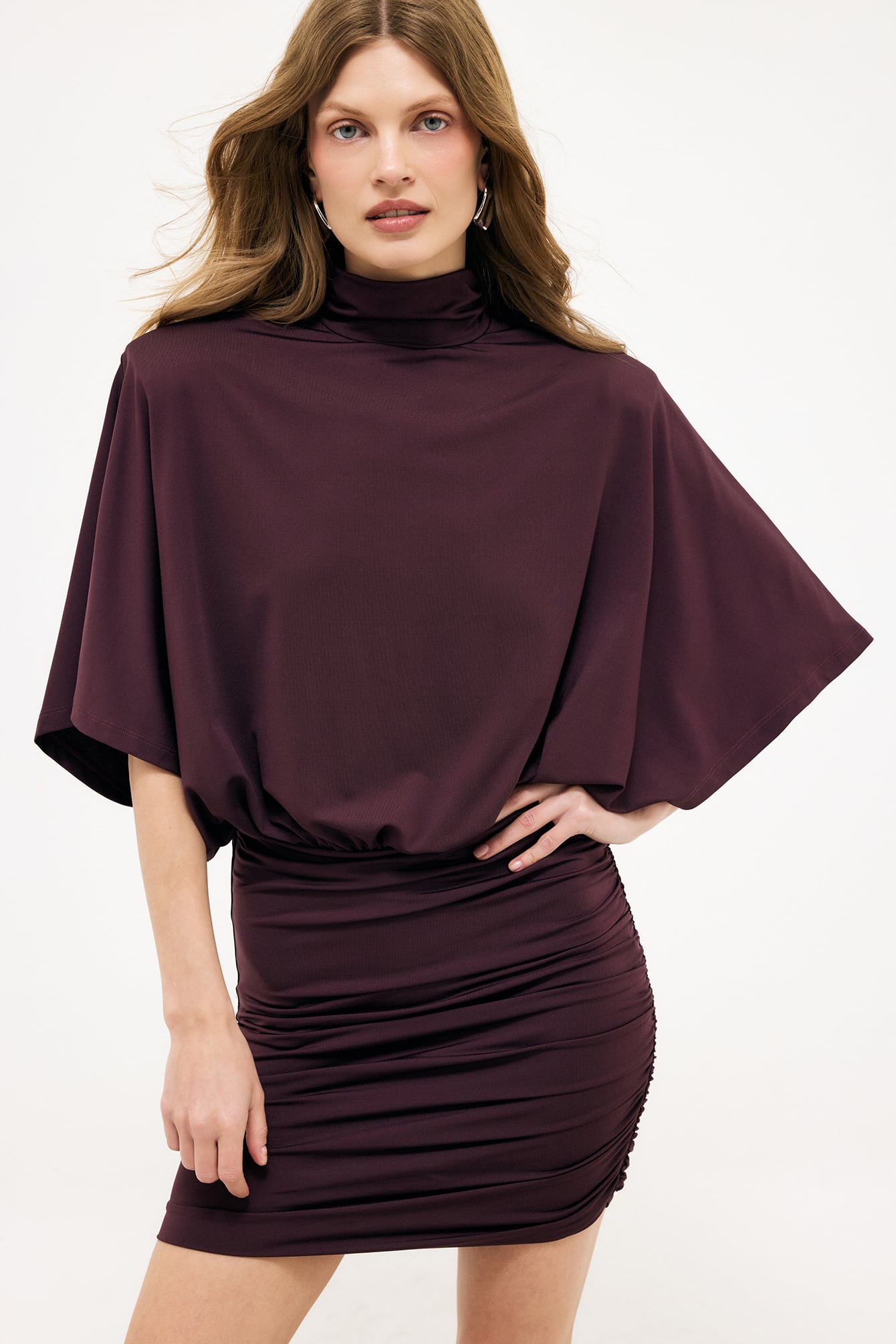 drapiertes Jersey-Minikleid - Drapierte Kleider - Lila - S - NA-KD / NAKD