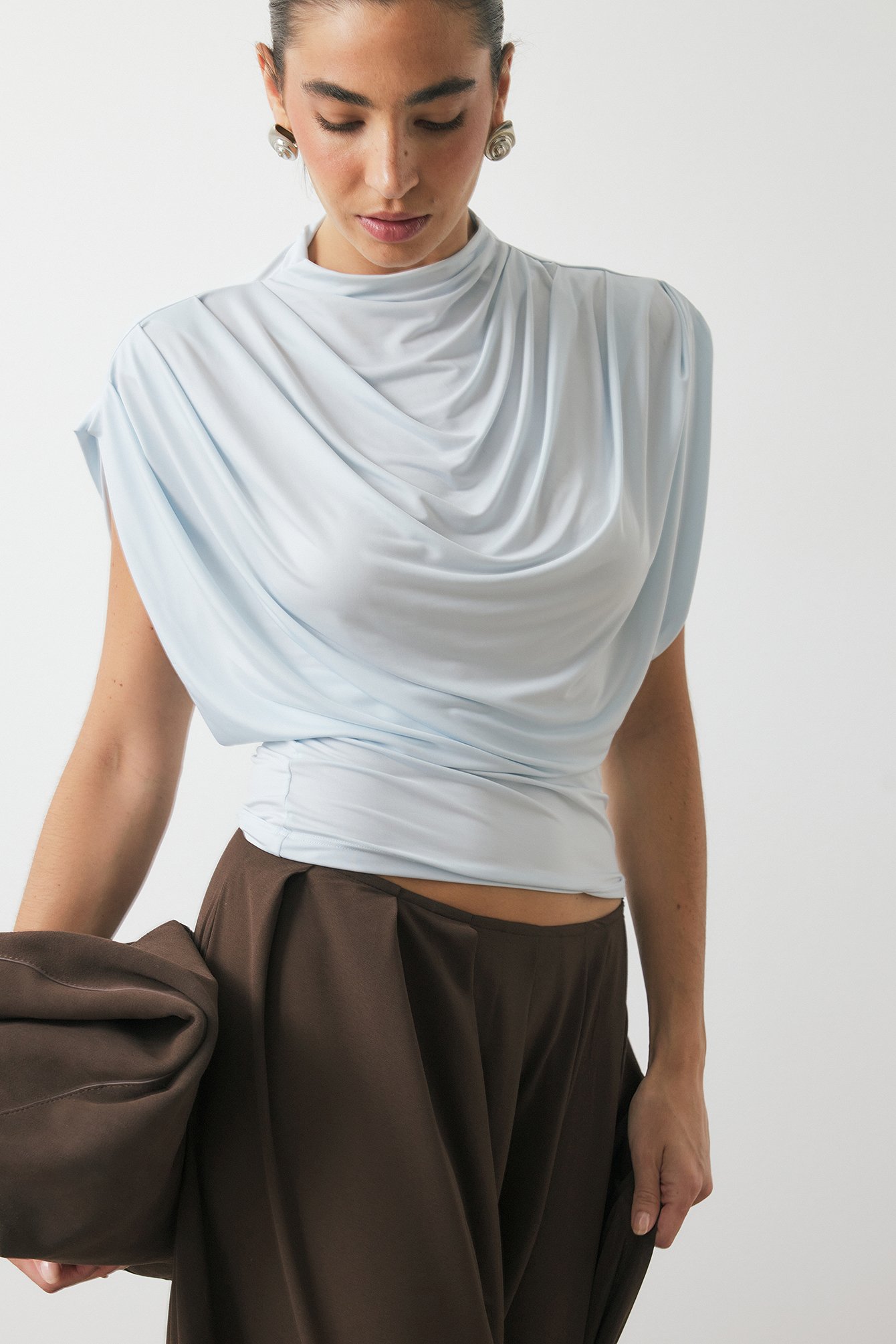 Draped Jersey Top Blue | NA-KD