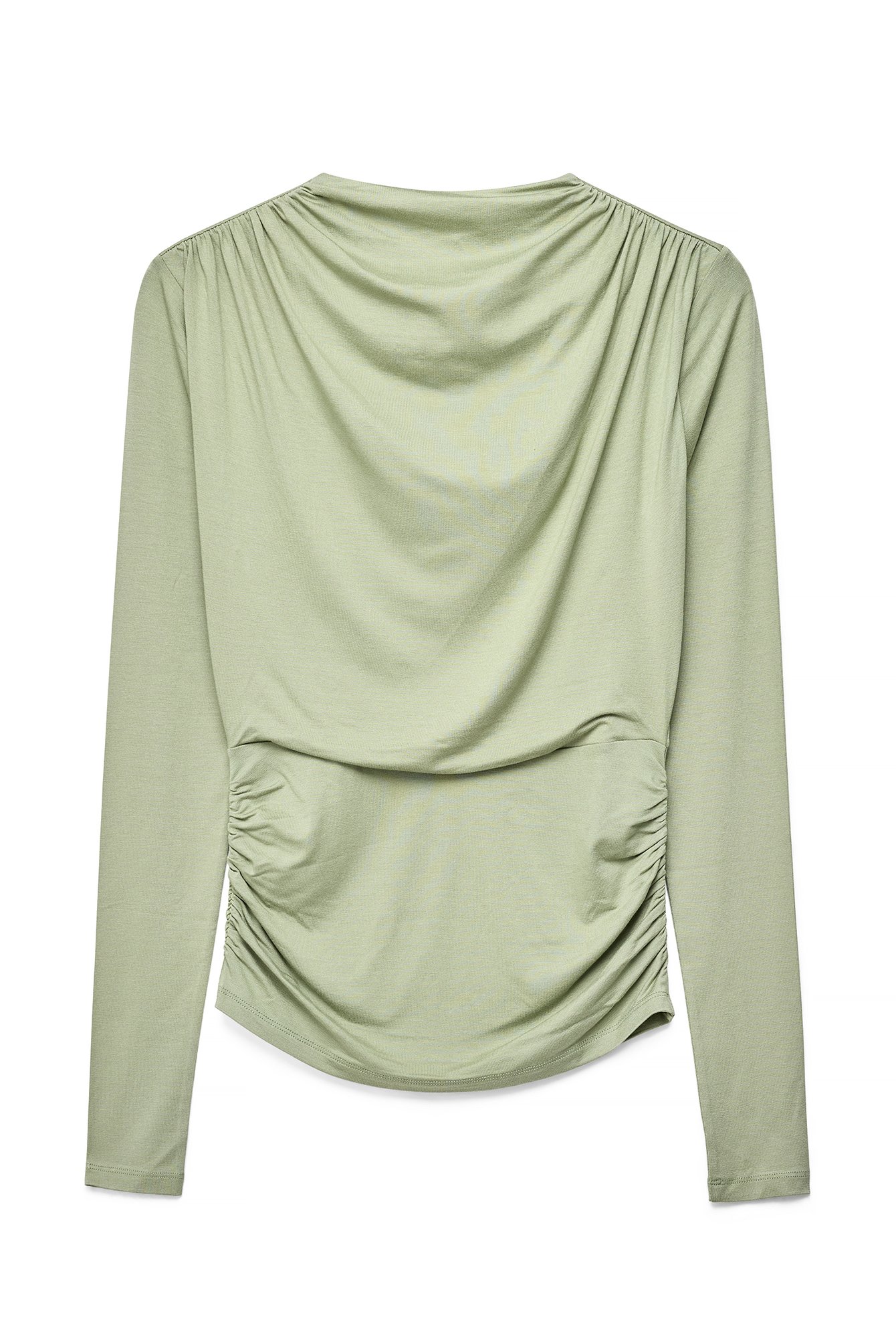 NA-KD Gedrapeerde jersey top met lange mouwen - Tops met lange mouwen - Groen - XS - NA-KD / NAKD