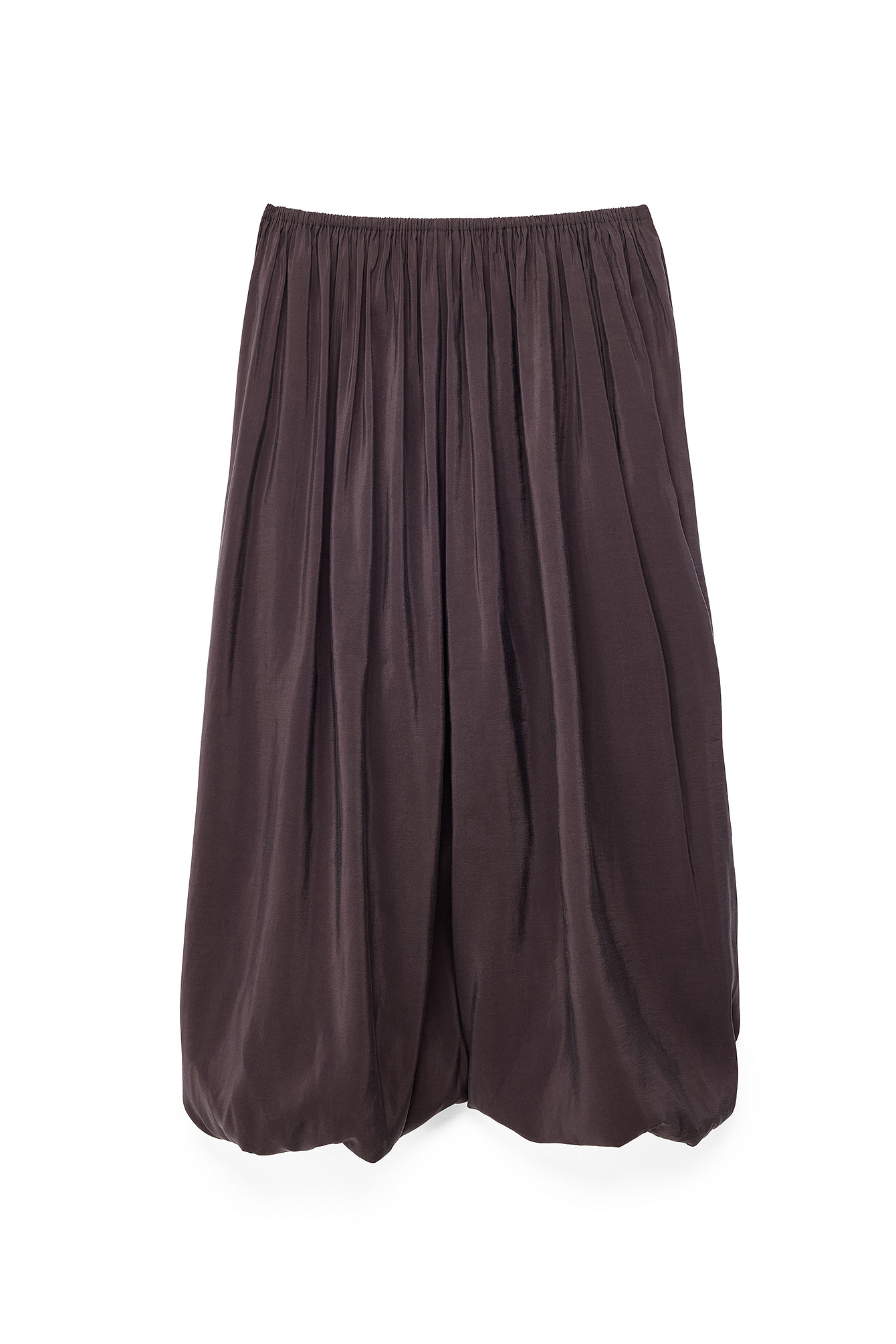 Plum Draped Modal Midi Skirt