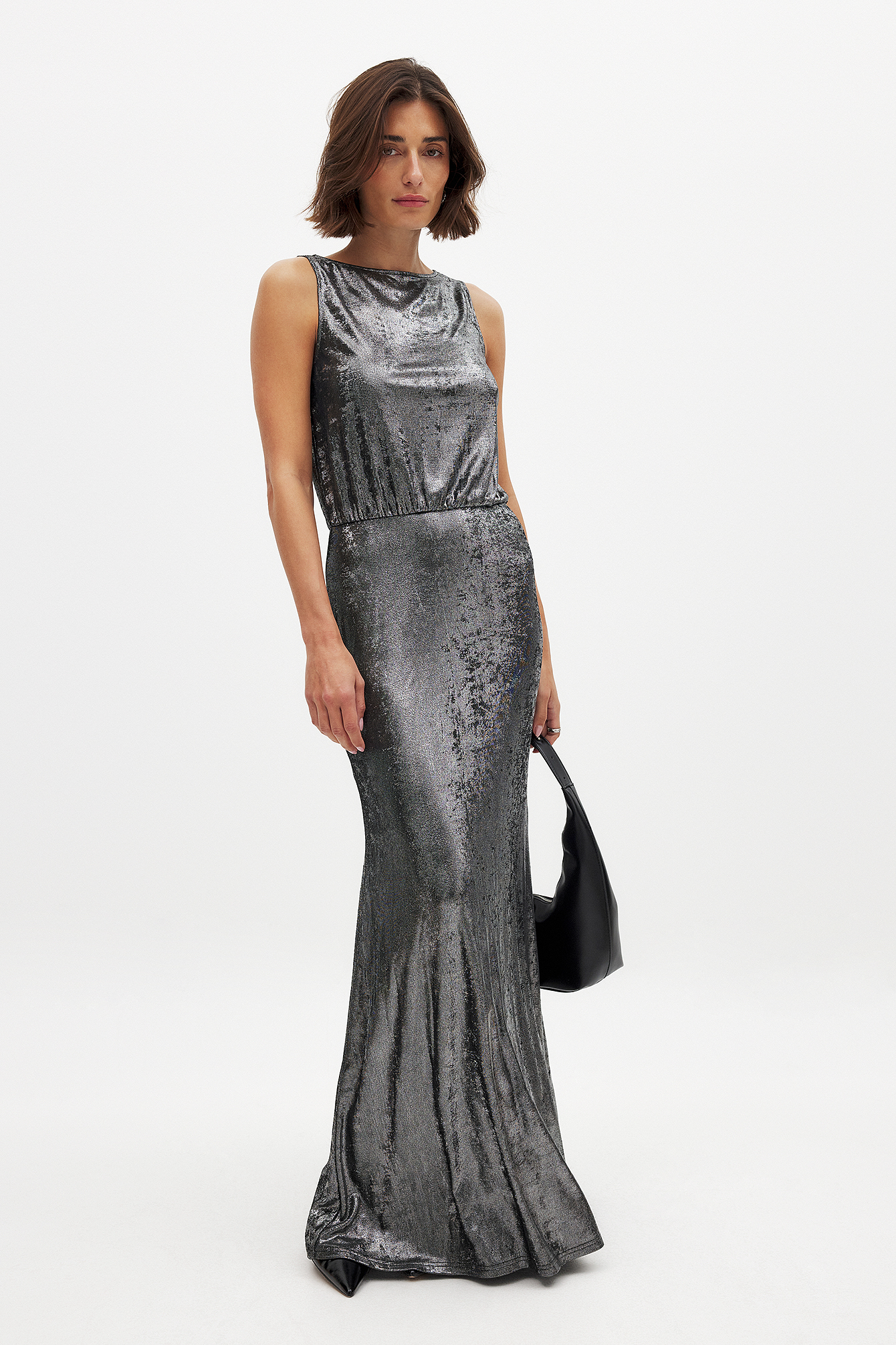 na-kd sequin dress Jacquard Sequin Ruched Hip Mini Dress Offwhite