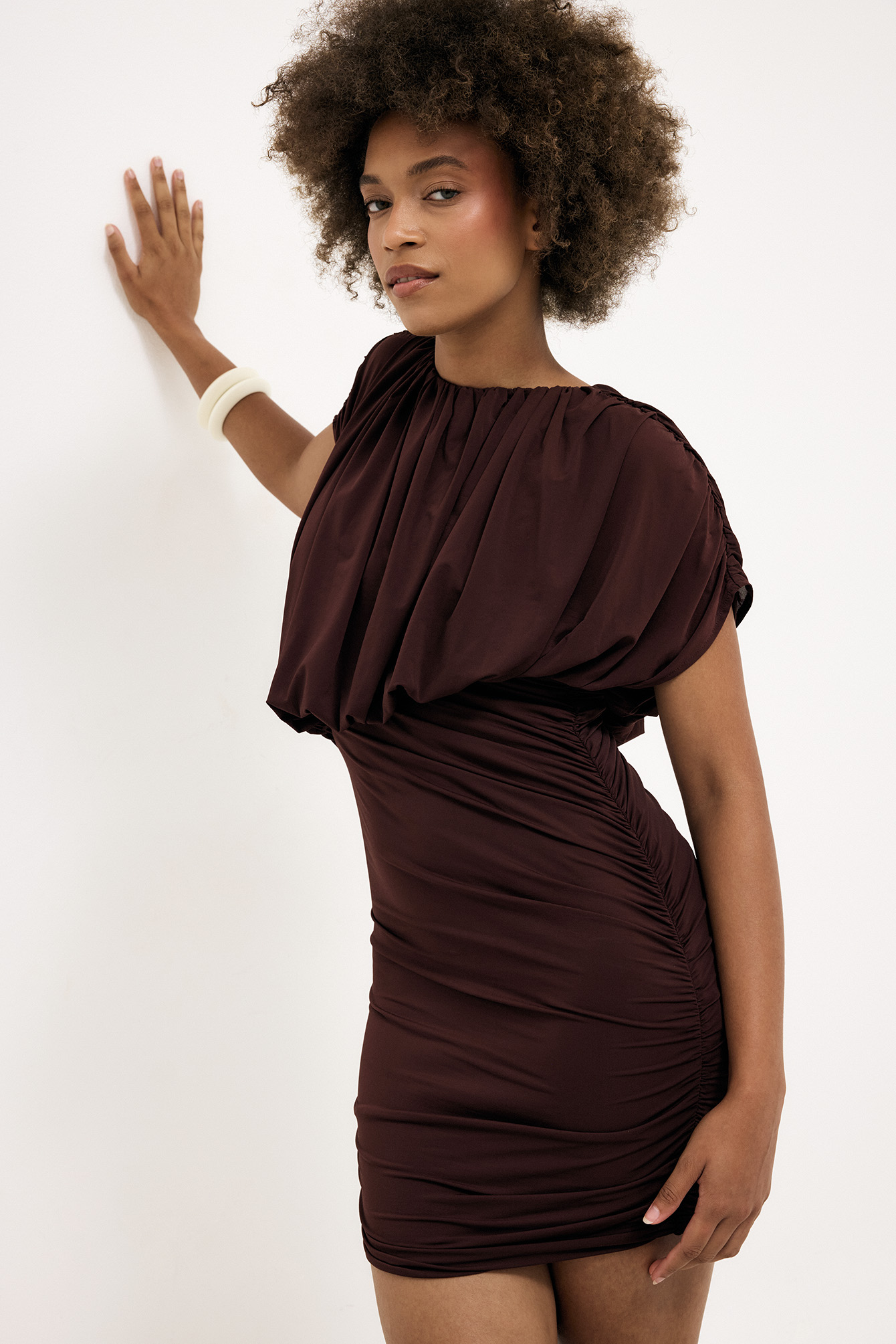 chocolate brown casual dresses Gabby Modest Mini in What Is the Dress Category_Wedding Size:2X / US 22-24 Prom Ballgowns