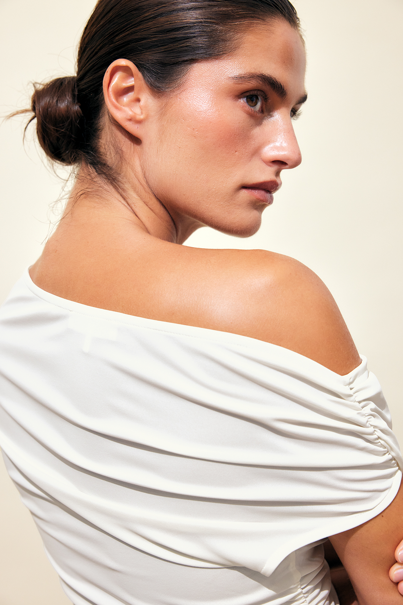 Draped Top - Ruched Tops - Offwhite - XS - NA-KD / NAKD