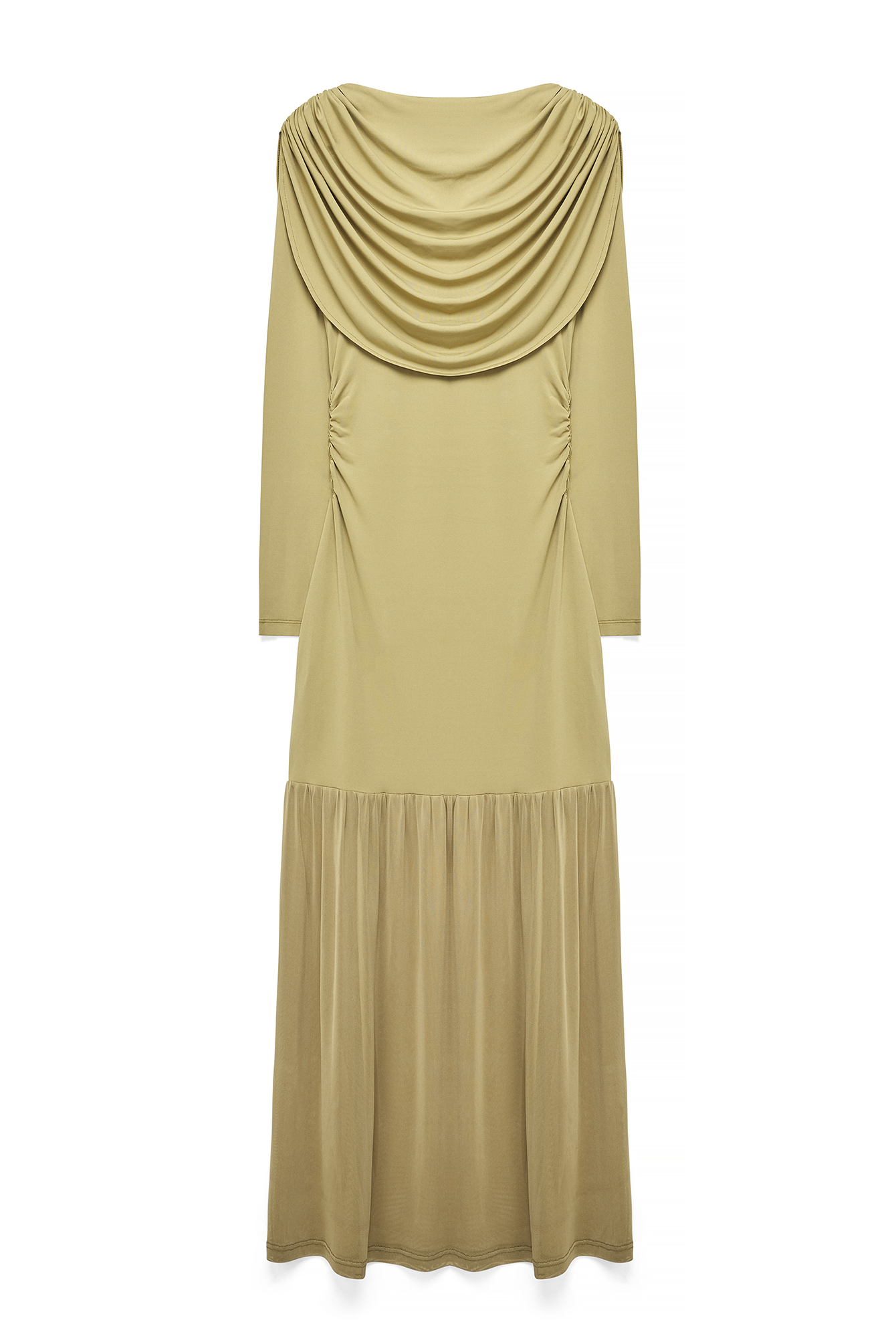 Draped Midi Dress Beige | NA-KD