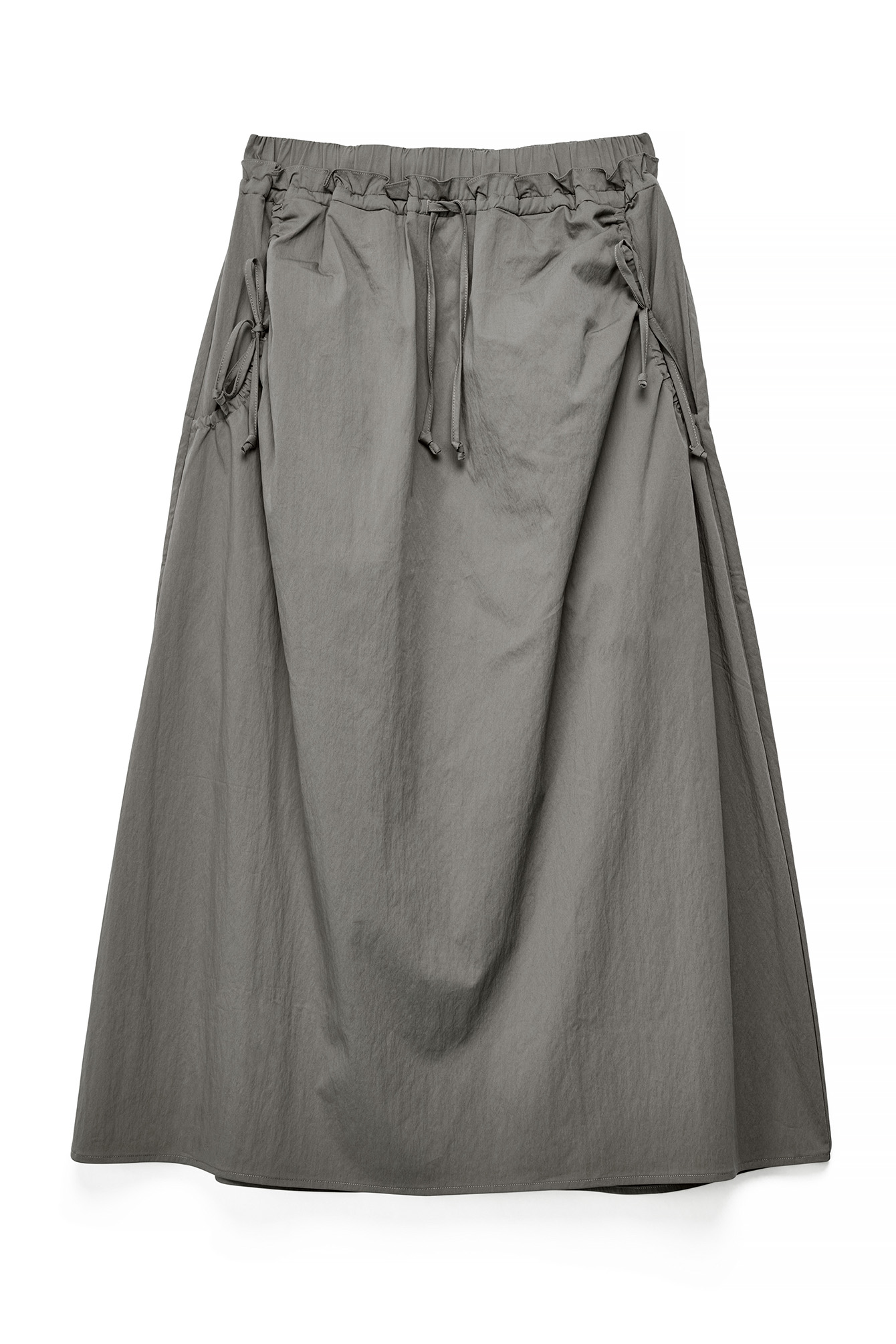 Charcoal Drawstring Detail Maxi Skirt