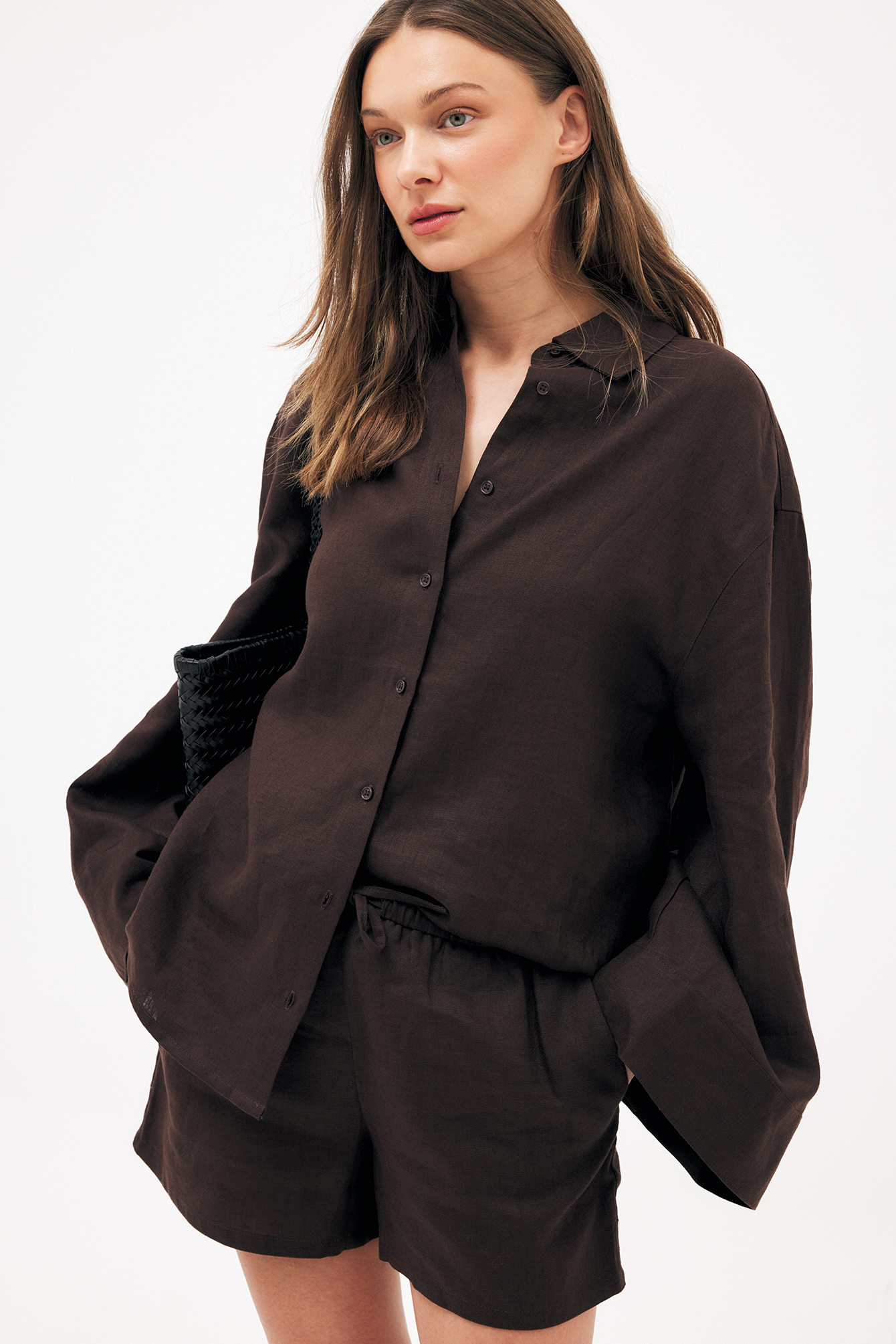 Premium Selection Linnen korte broek met trekkoord - Linnen kleding - Bruin - EU 32 - NA-KD / NAKD