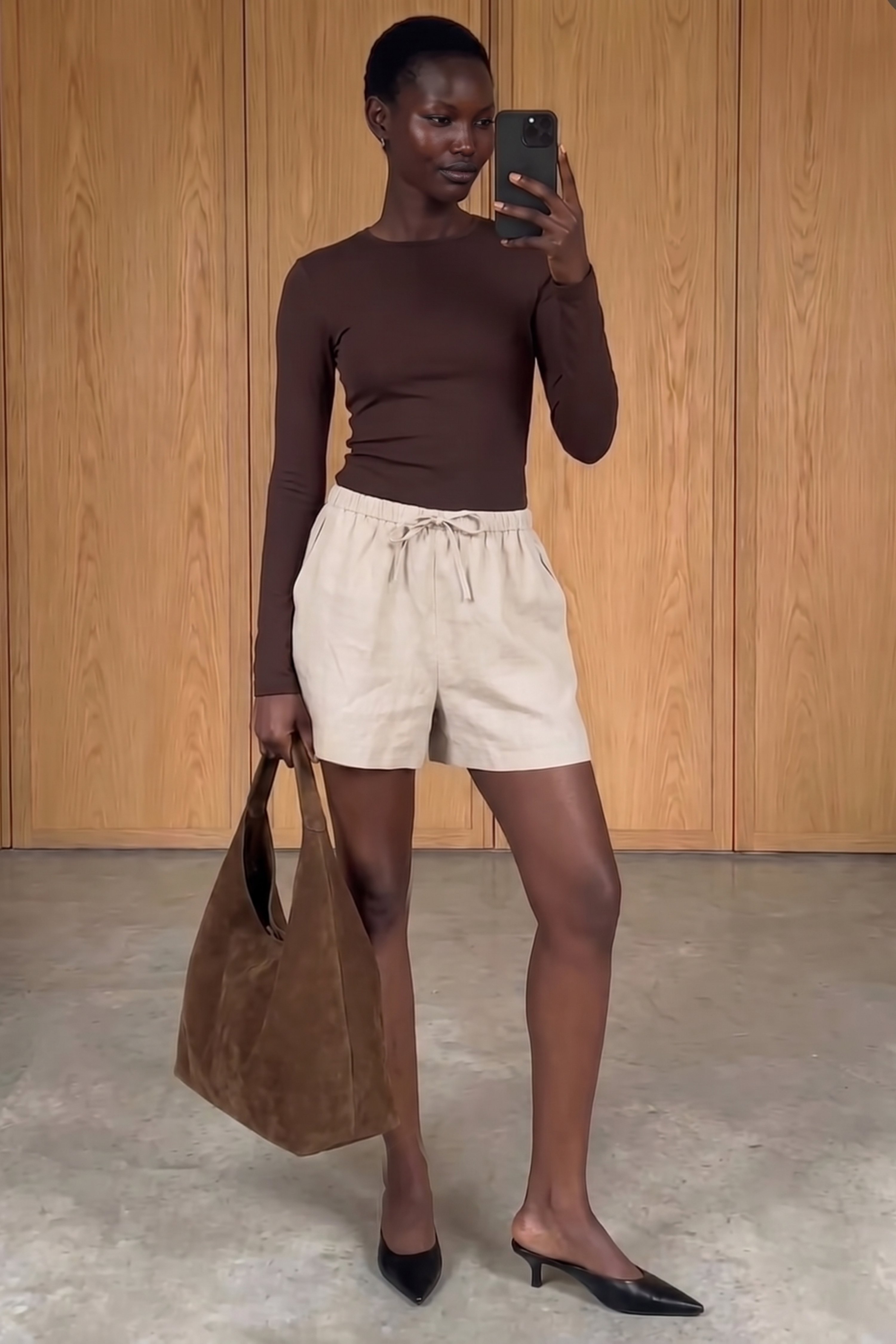 Premium Selection Linnen korte broek met trekkoord - Linnen kleding - Beige - EU 32 - NA-KD / NAKD
