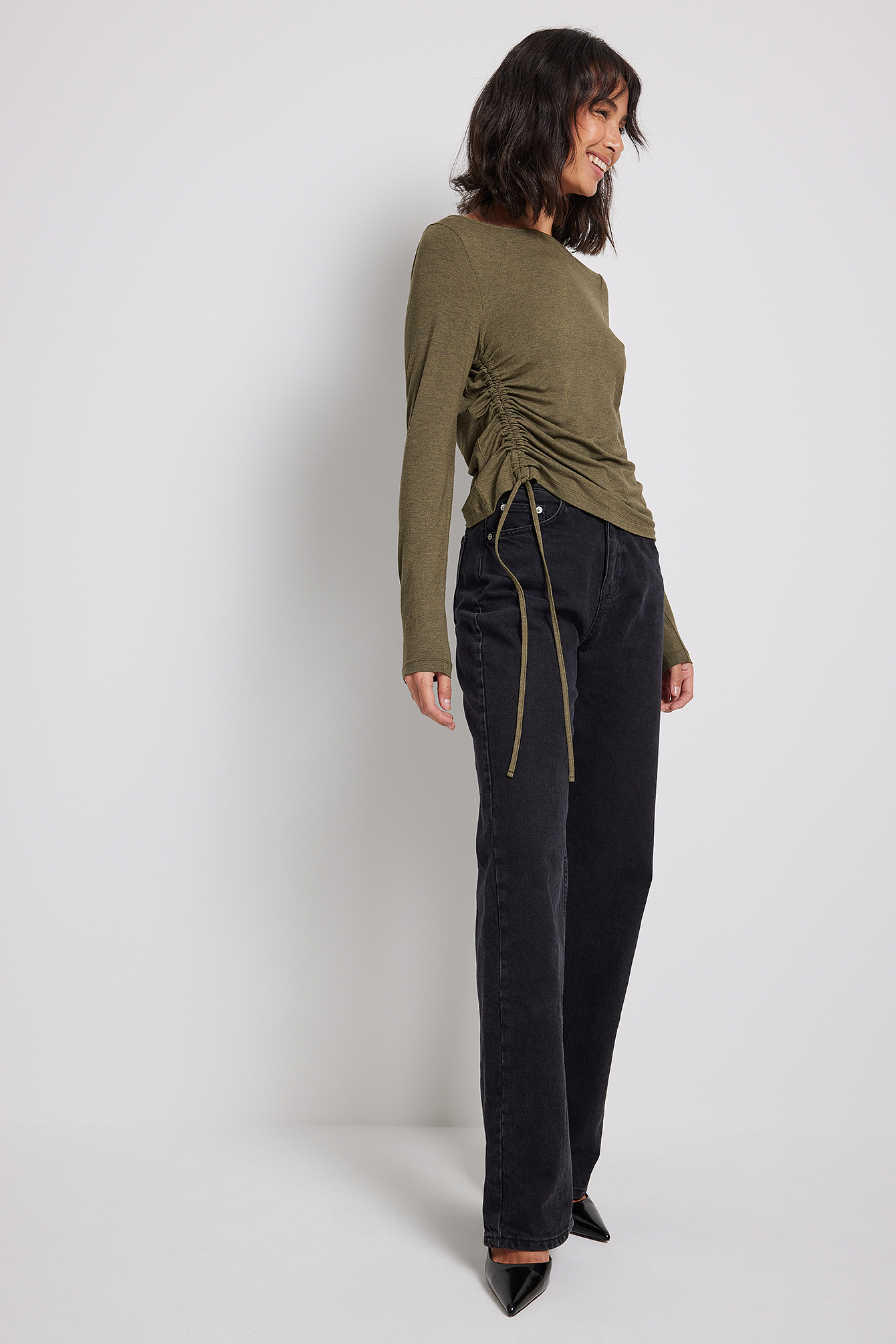 Drawstring Top Green | na-kd.com