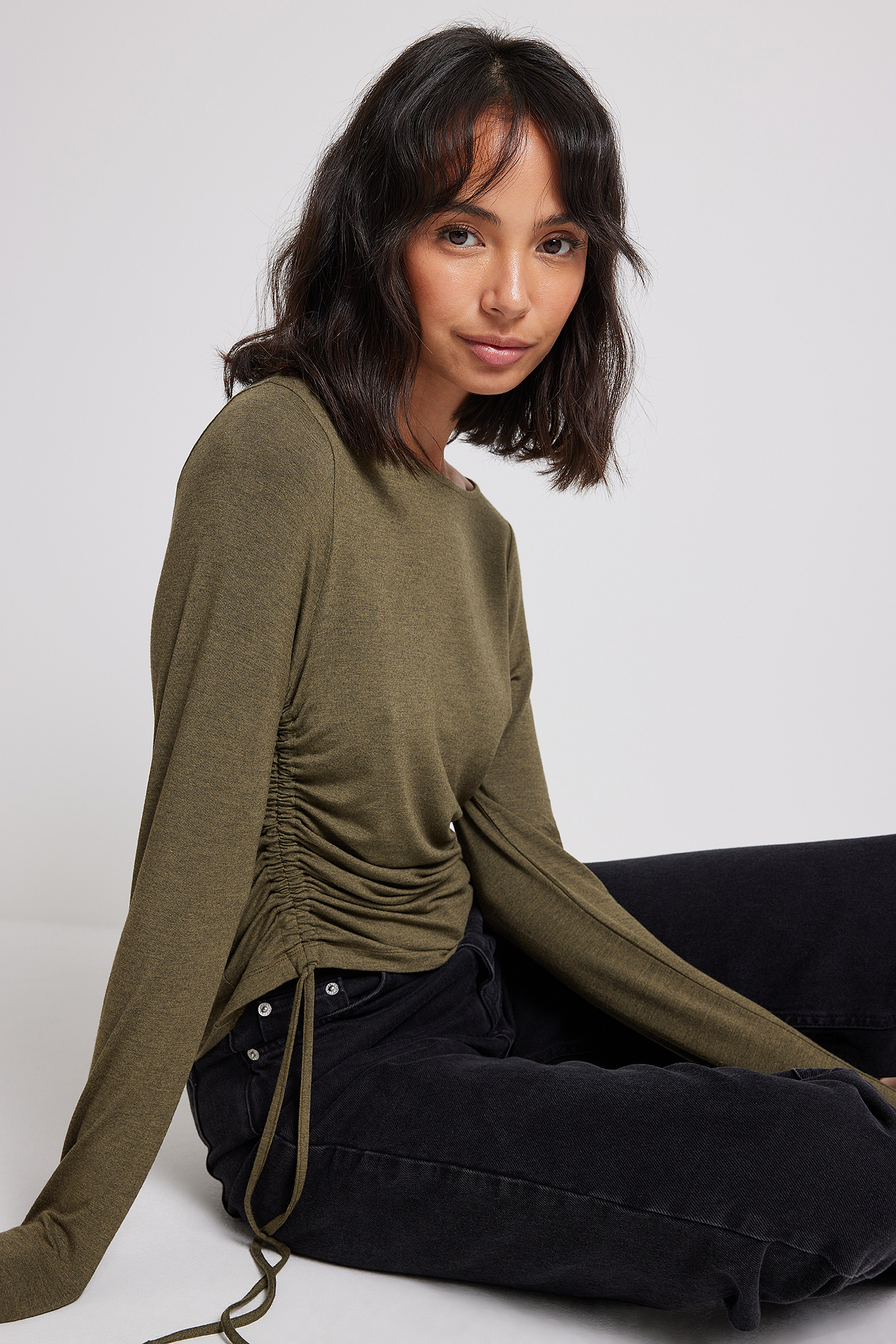 Drawstring Top Green | NA-KD